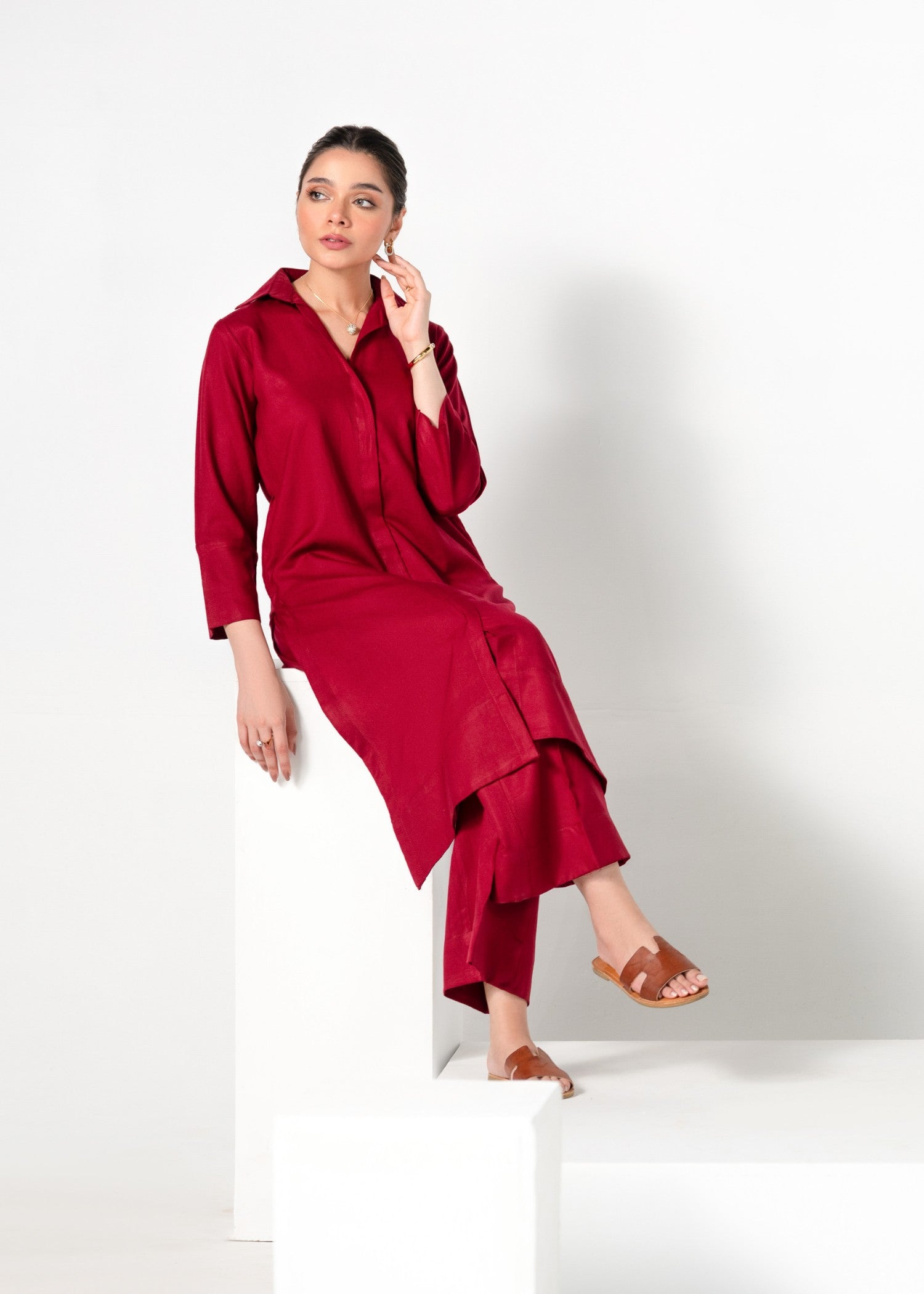 karandi Co Ord Sets in Red