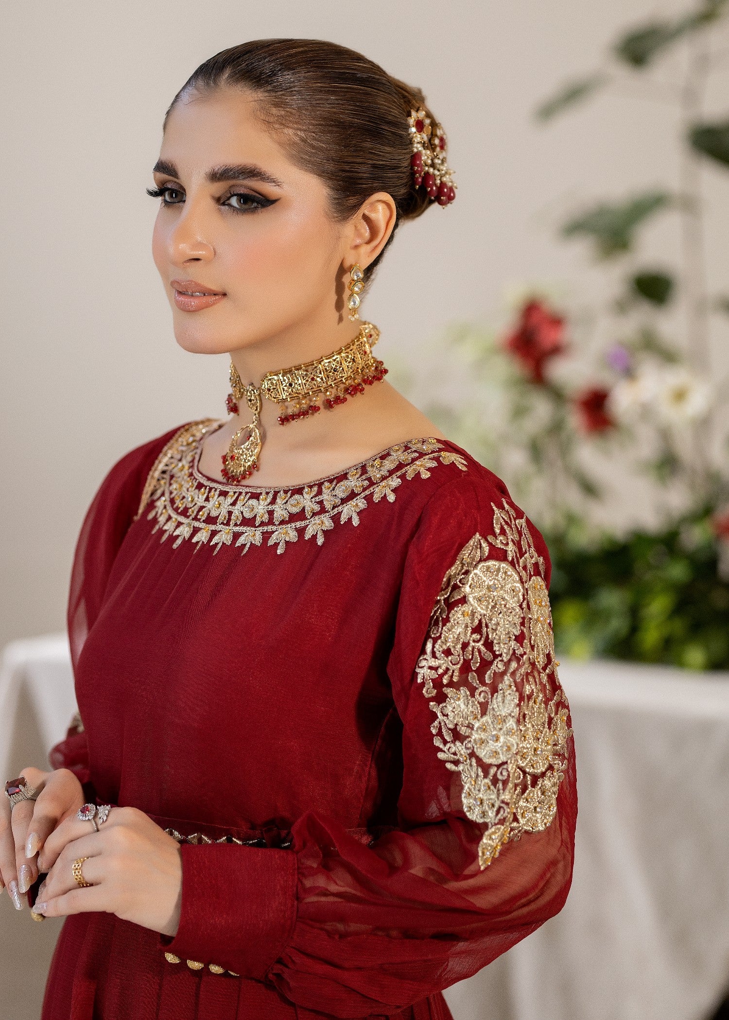 chiffon Maxi in Maroon