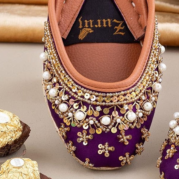 Khussa in Purple by - High Quality Women Khussa UMQ0044