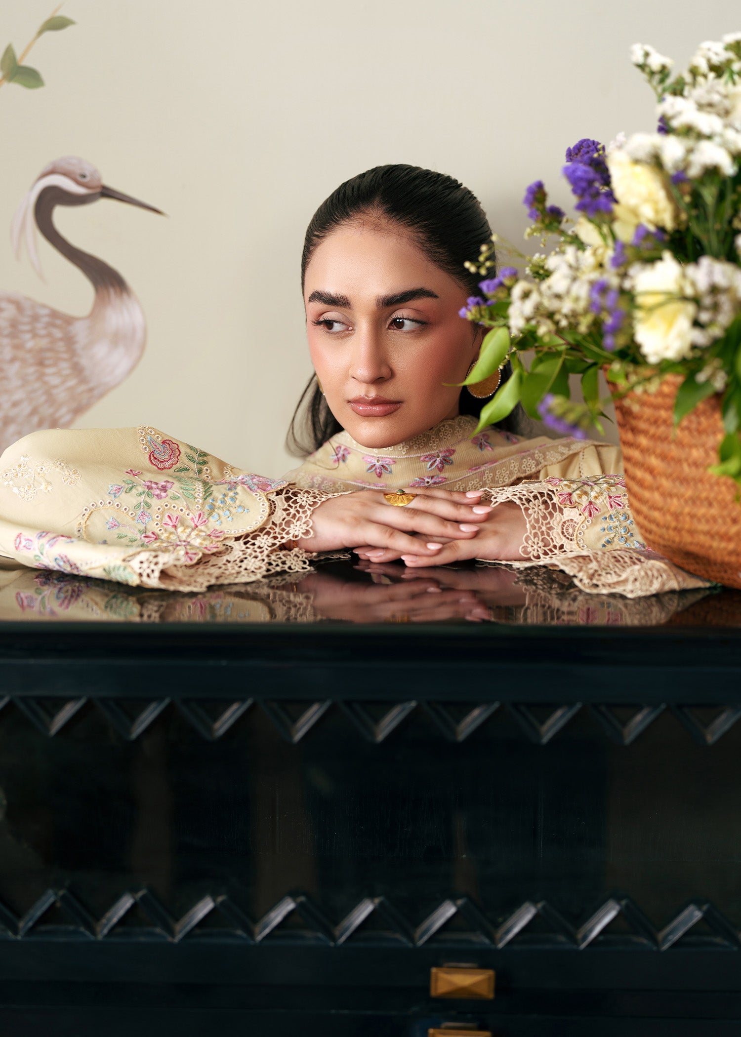 lawn Kurta Set in Butter