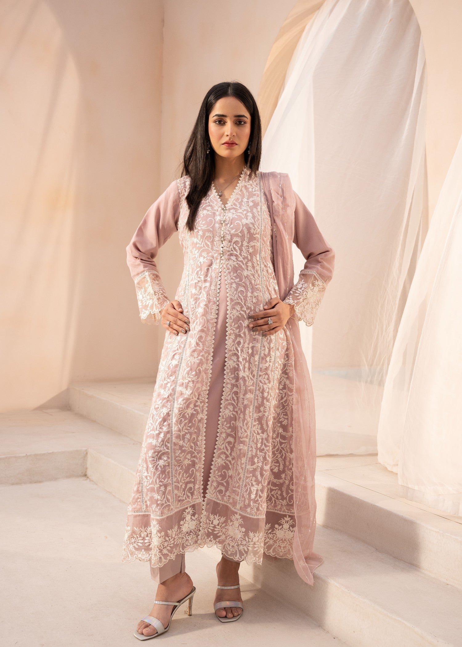 chiffon Gown in Lilac