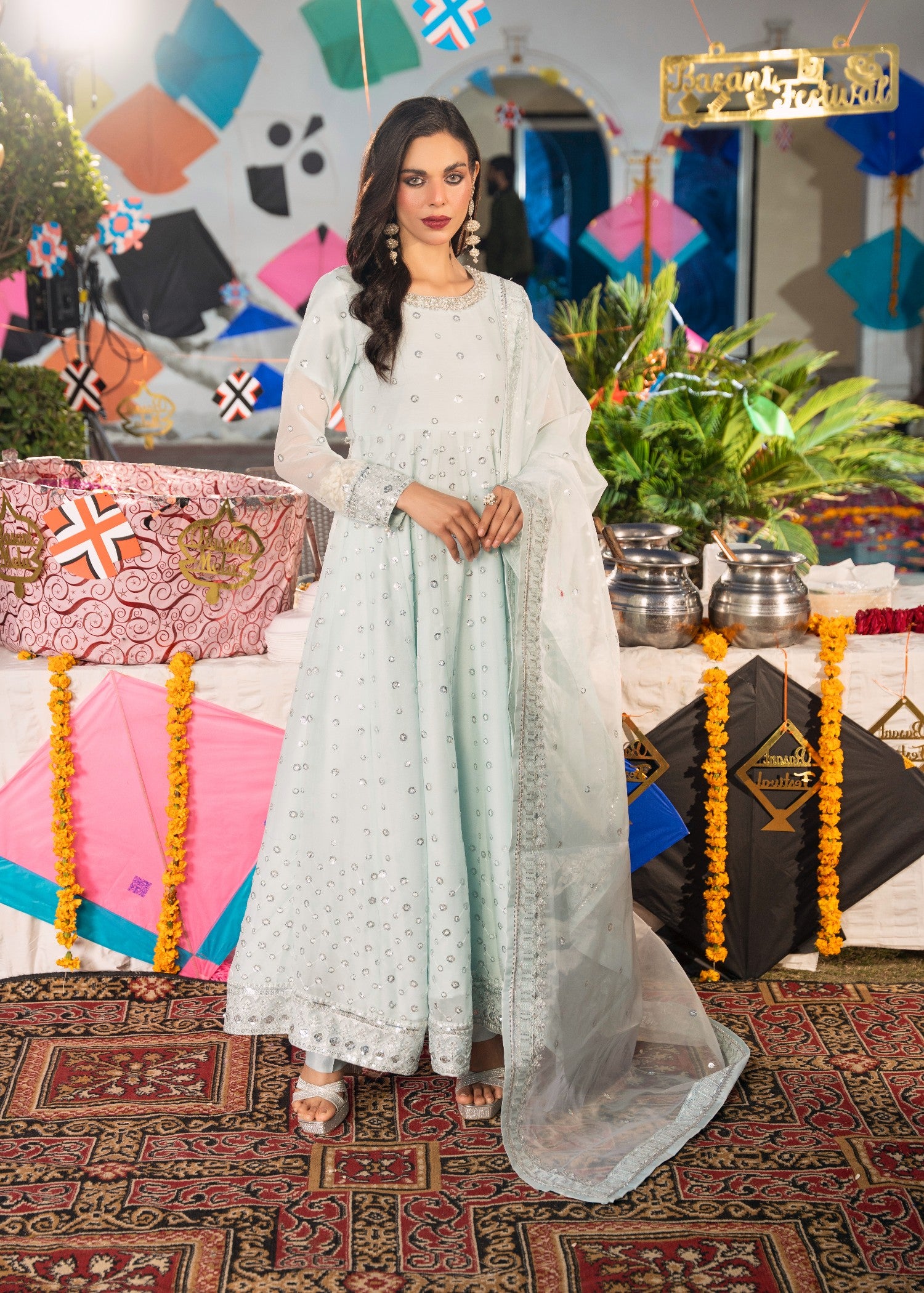silk Maxi in Ice blue