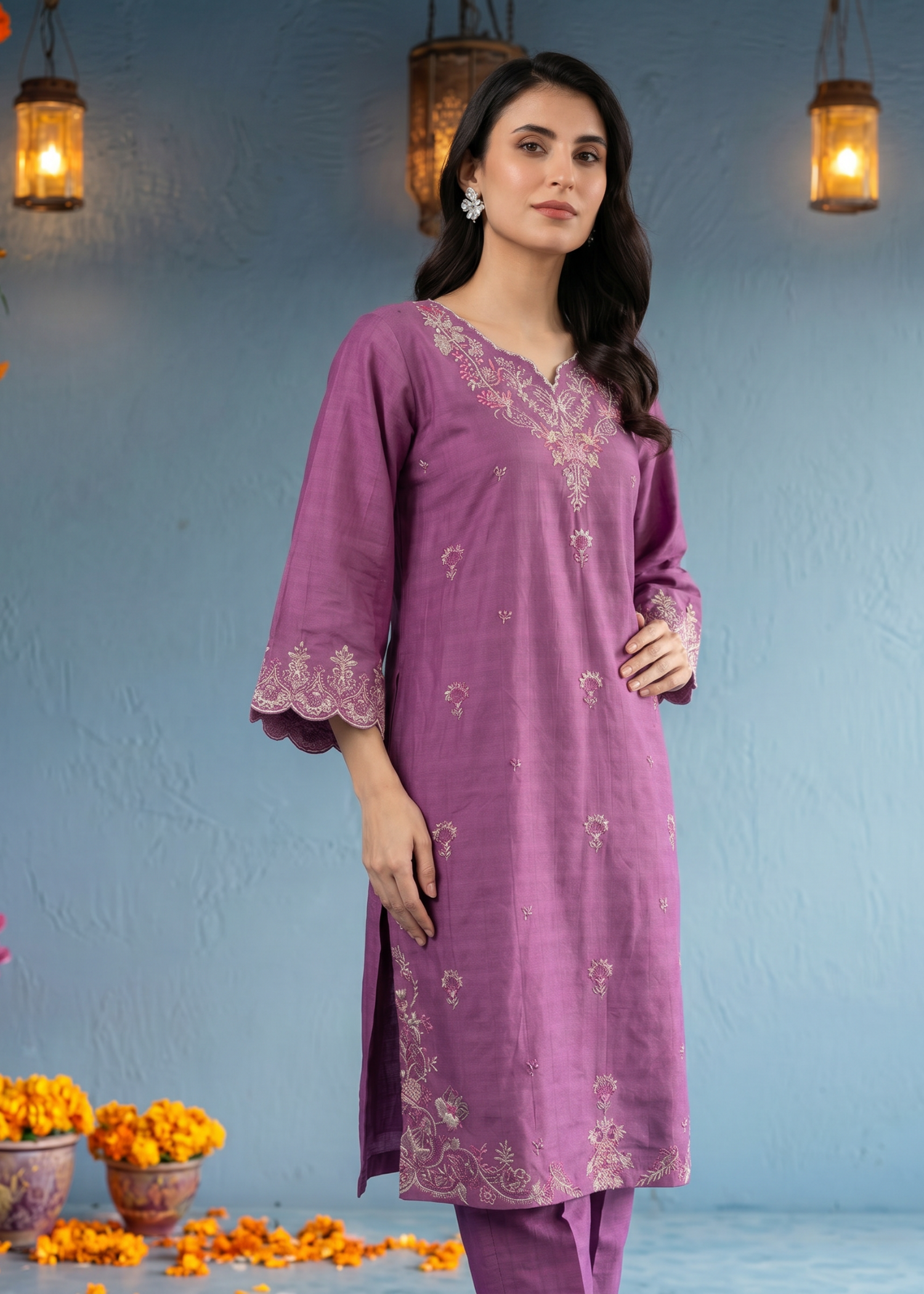 textured lawn Kurti in Byzantium