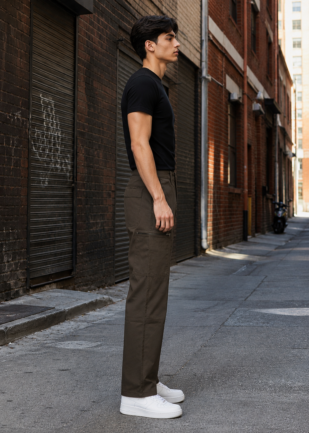 cotton Pants in Dark brown by FLO Nine99