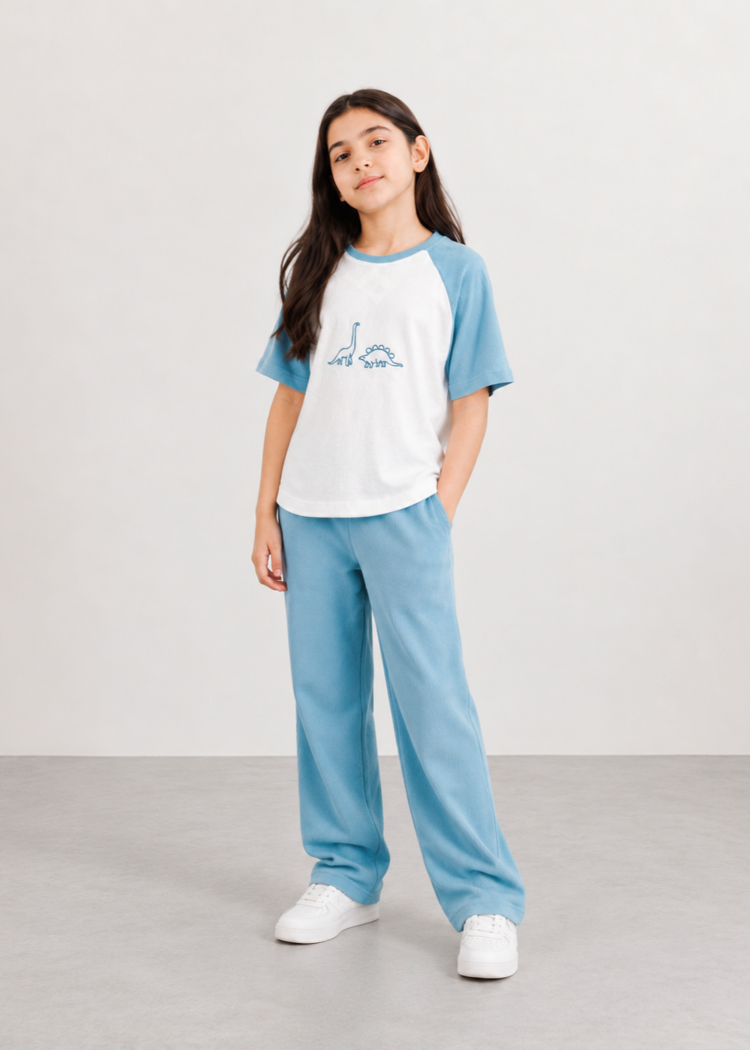 Co Ord Sets in Light blue, white