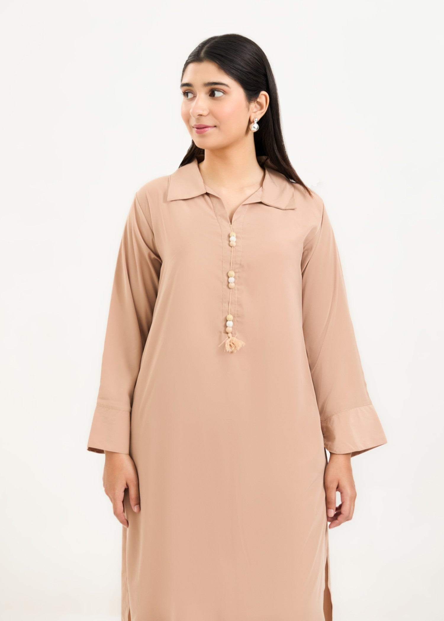 poly silk Co Ord Sets in Tan brown