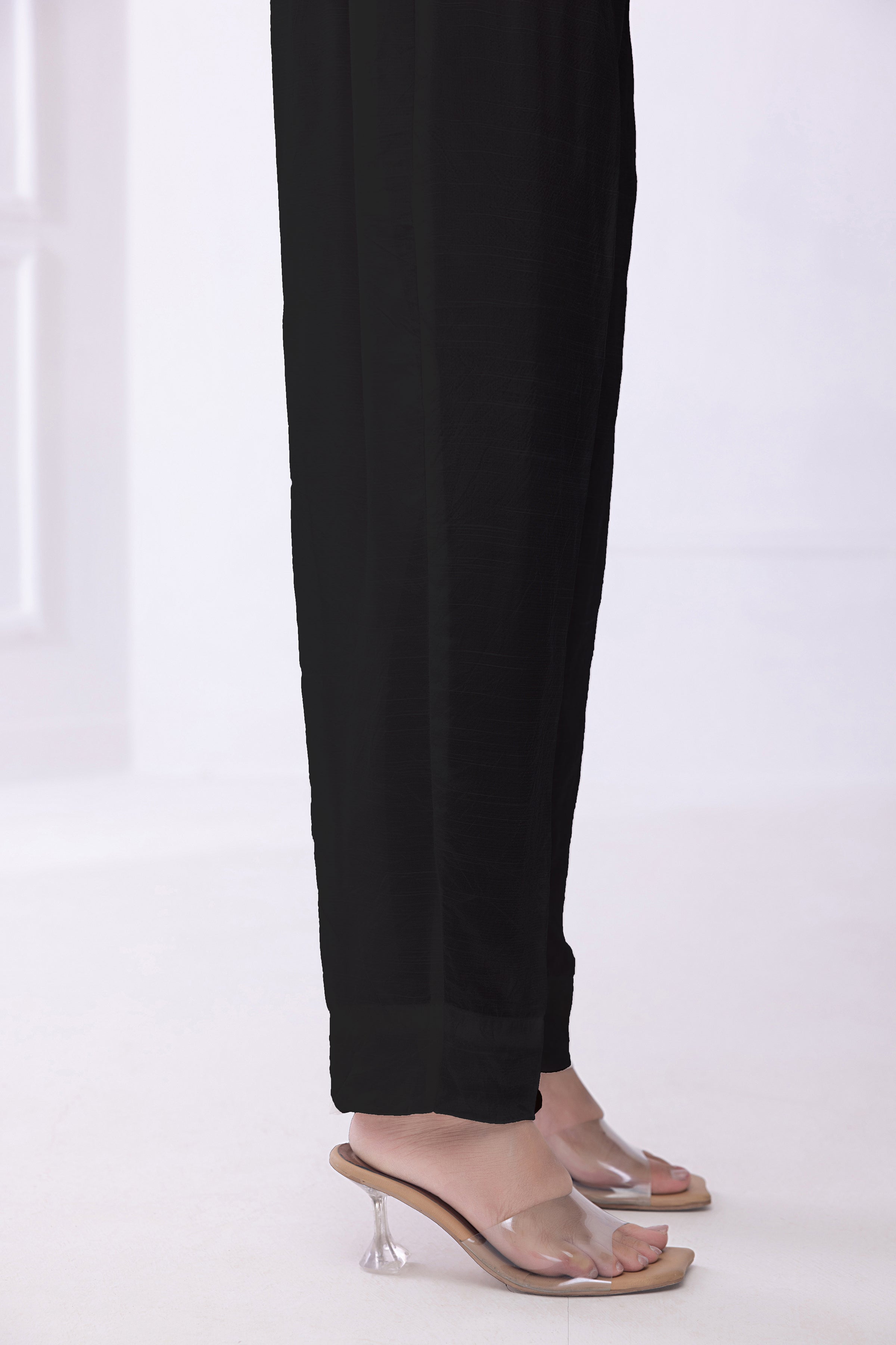 silk Trousers in Black