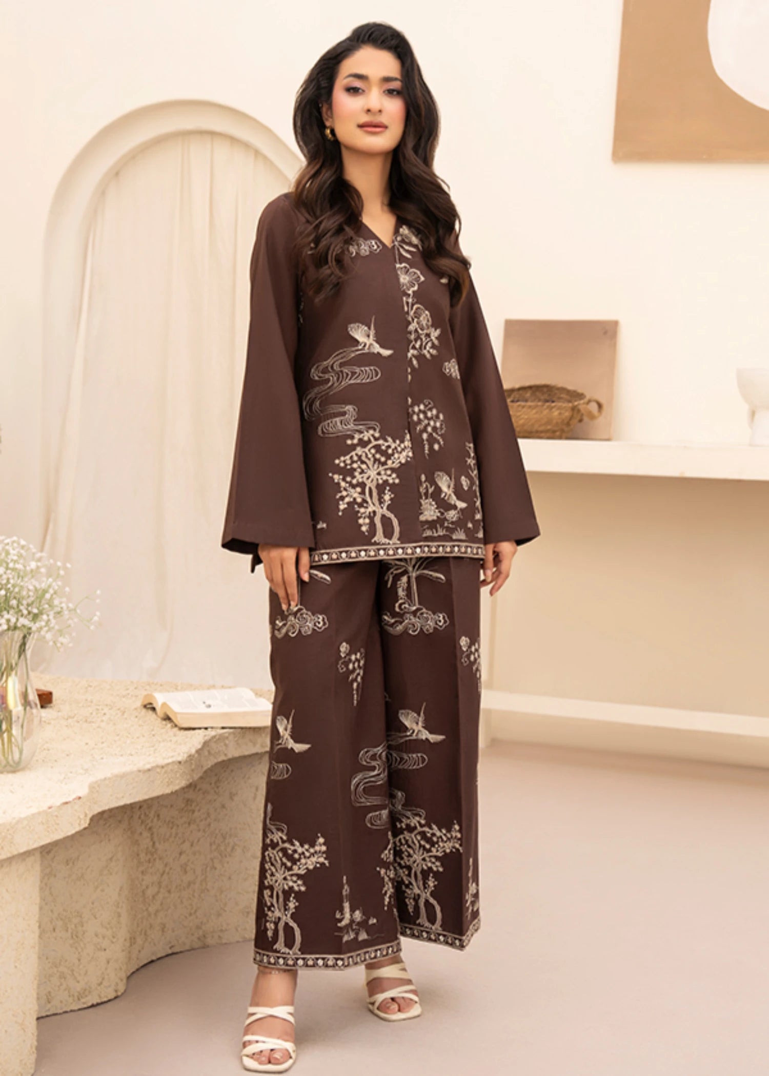 cotton Co ord Sets in Chocolate brown