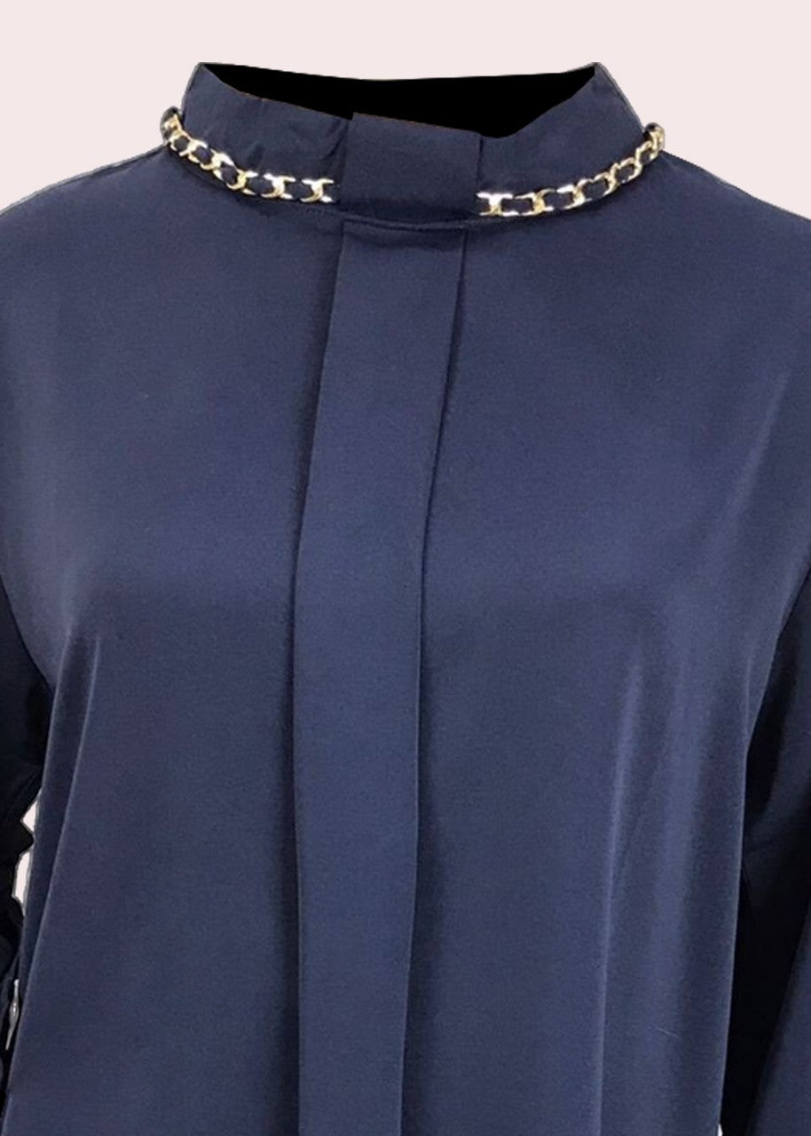 rayon Tunic in Navy blue