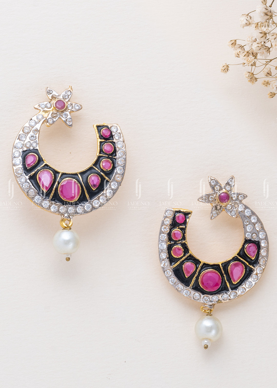 Earrings in Ruby red Color by - Trendy Women Earrings WDU6435