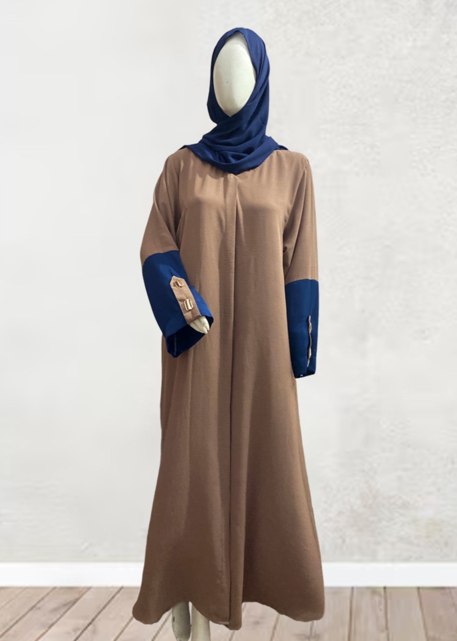 crepe georgette Abaya in Hazelwood brown