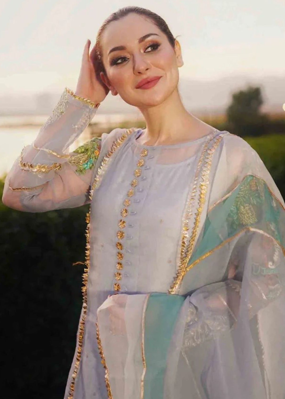 organza Sharara in Light blue