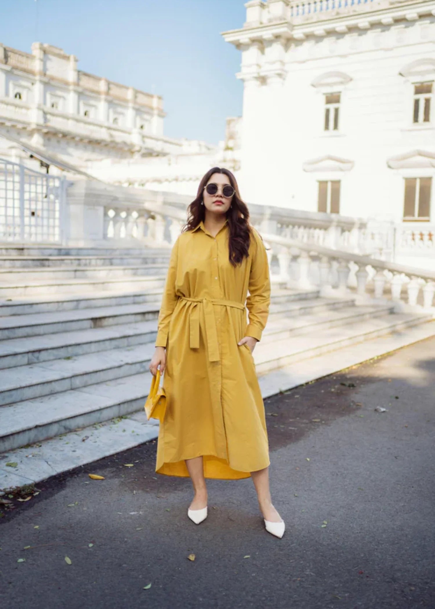 cotton Dress in Mustard