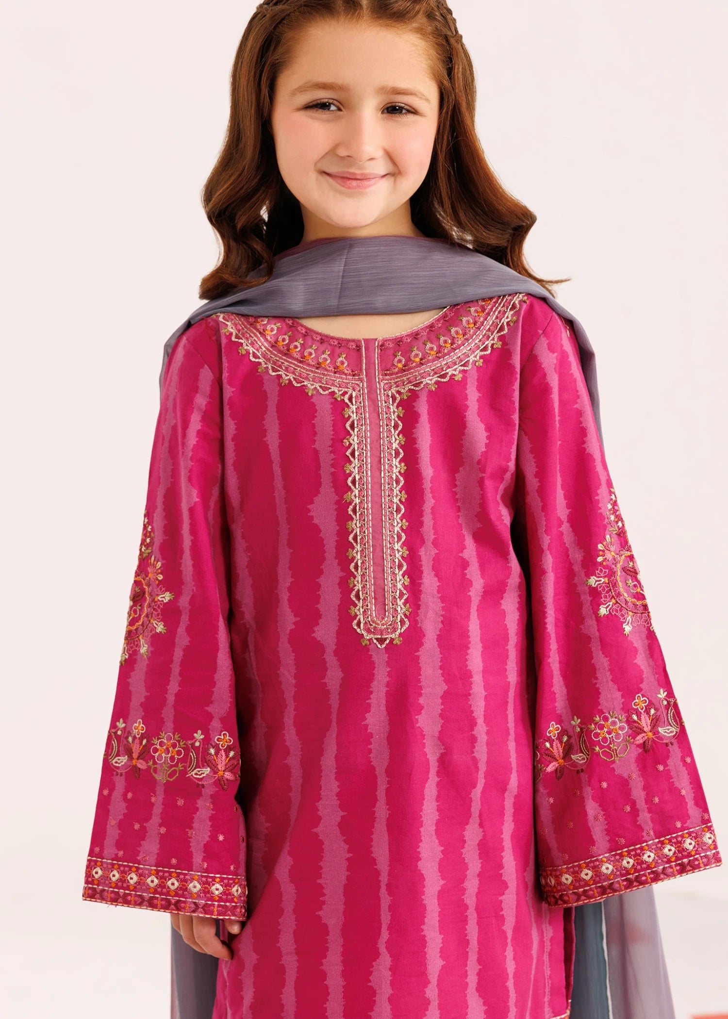 cotton Kurta Set in Bubblegum pink