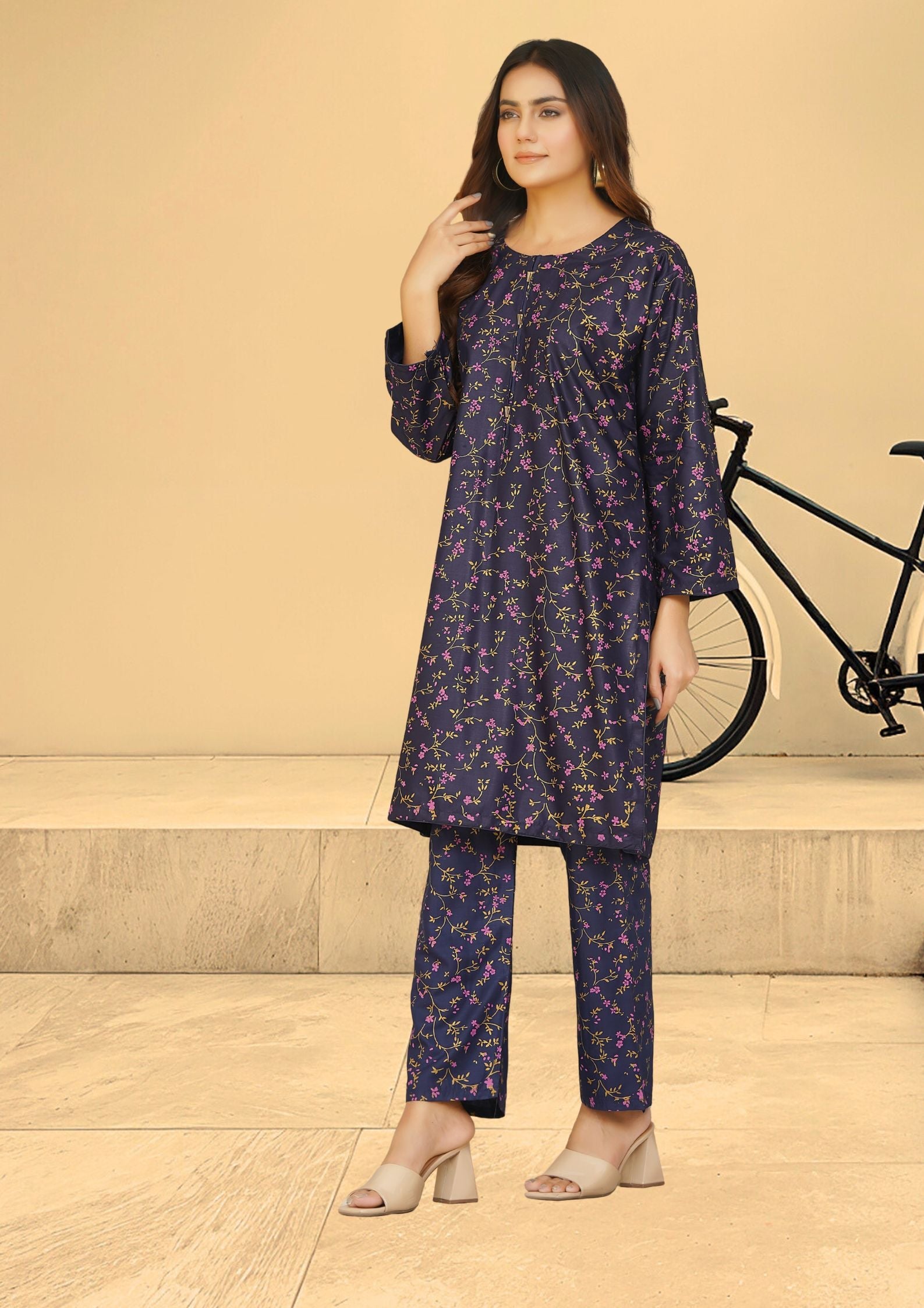 linen Co Ord Sets in Navy blue, pink