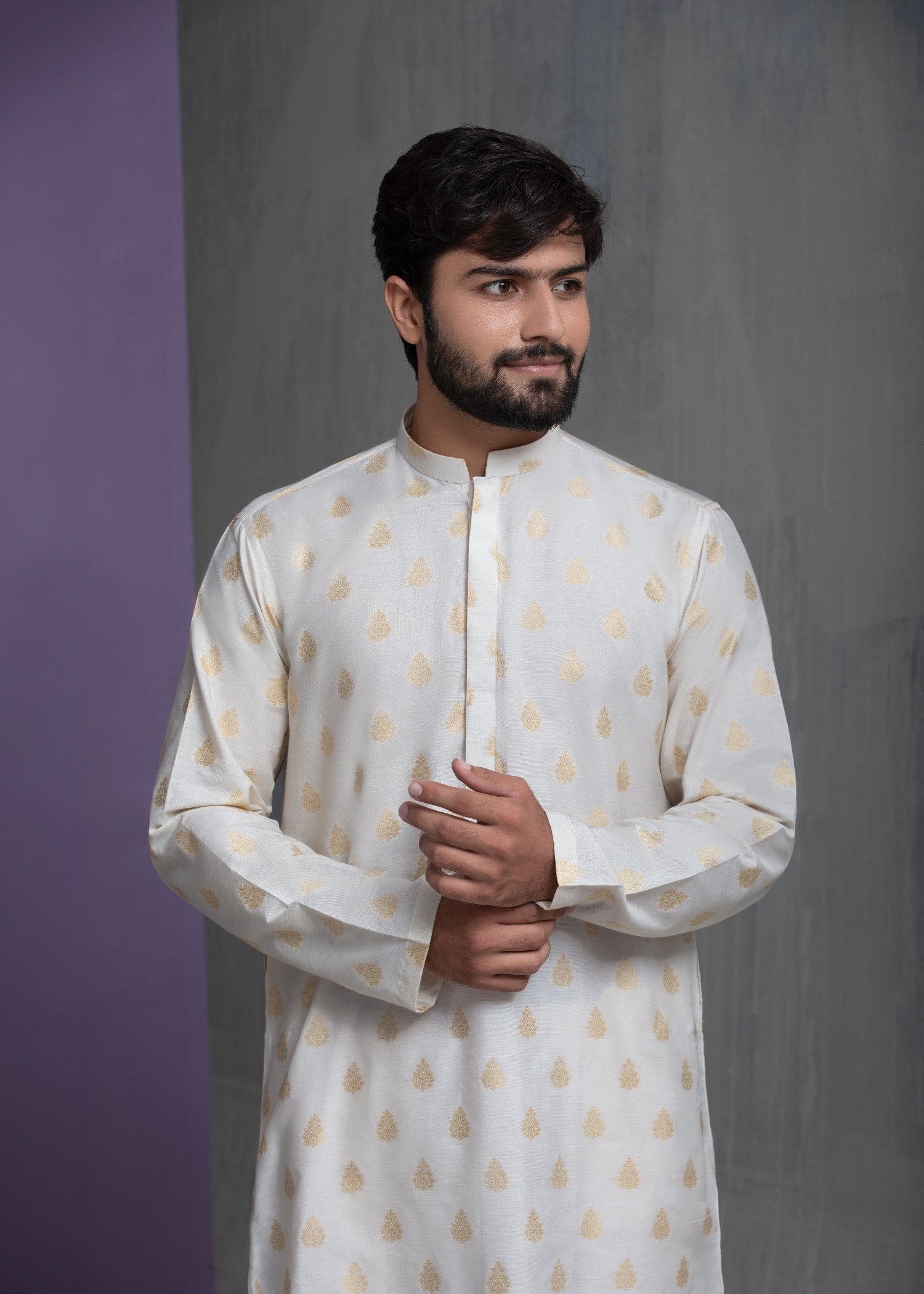 cotton Kurta Set in Cream