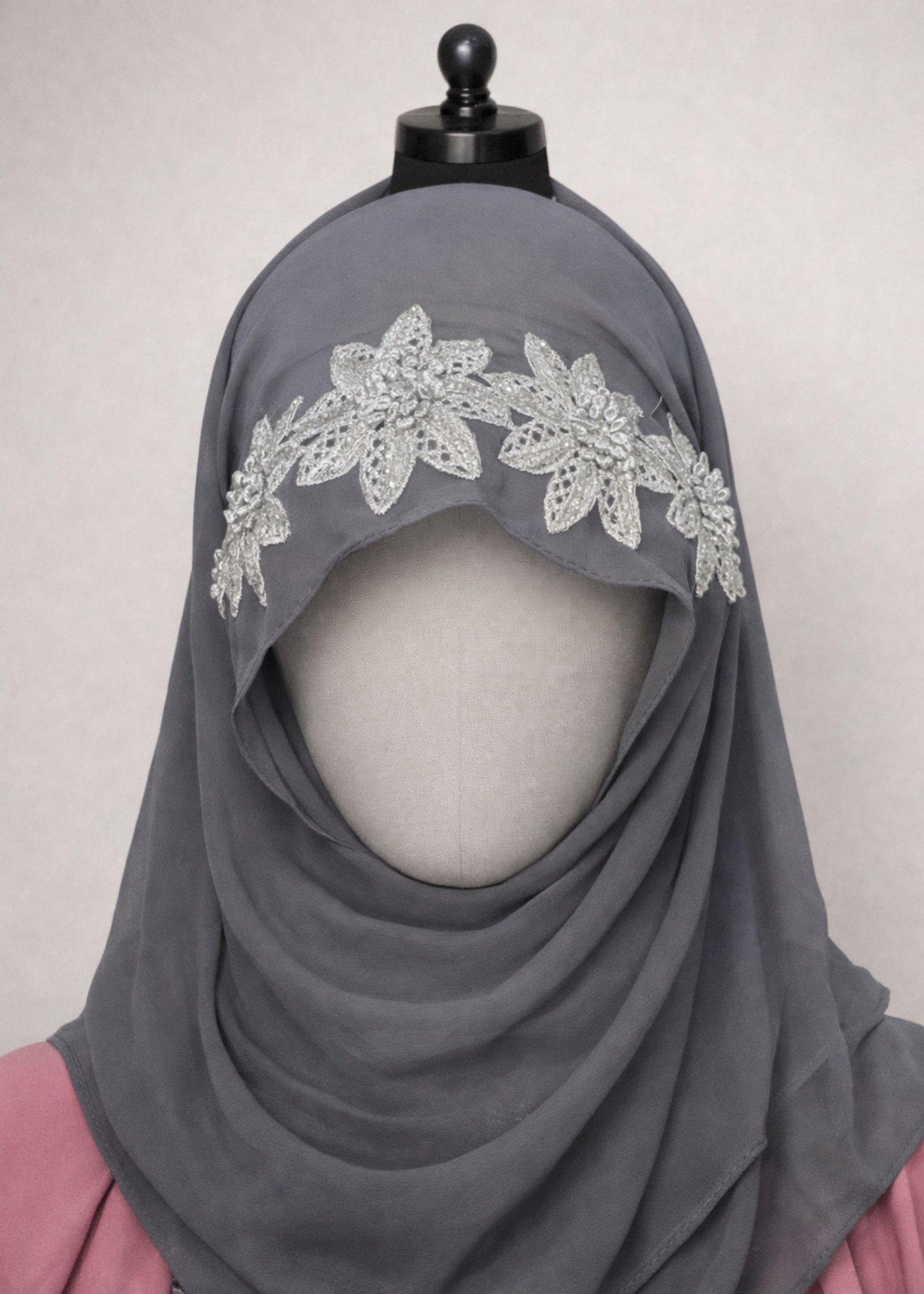 chiffon Hijab in Stone grey