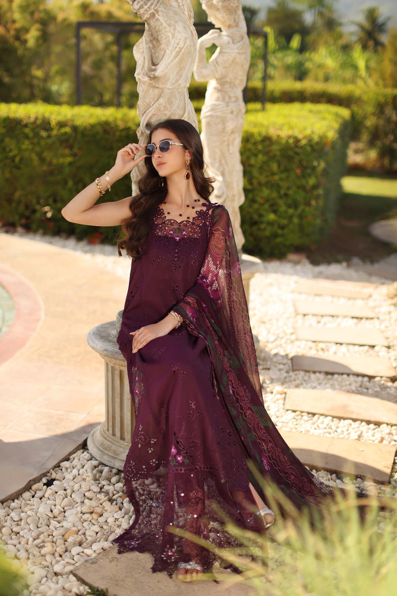 Luxury Eid Schiffli Laserkari Lawn – D8 - B - Selene