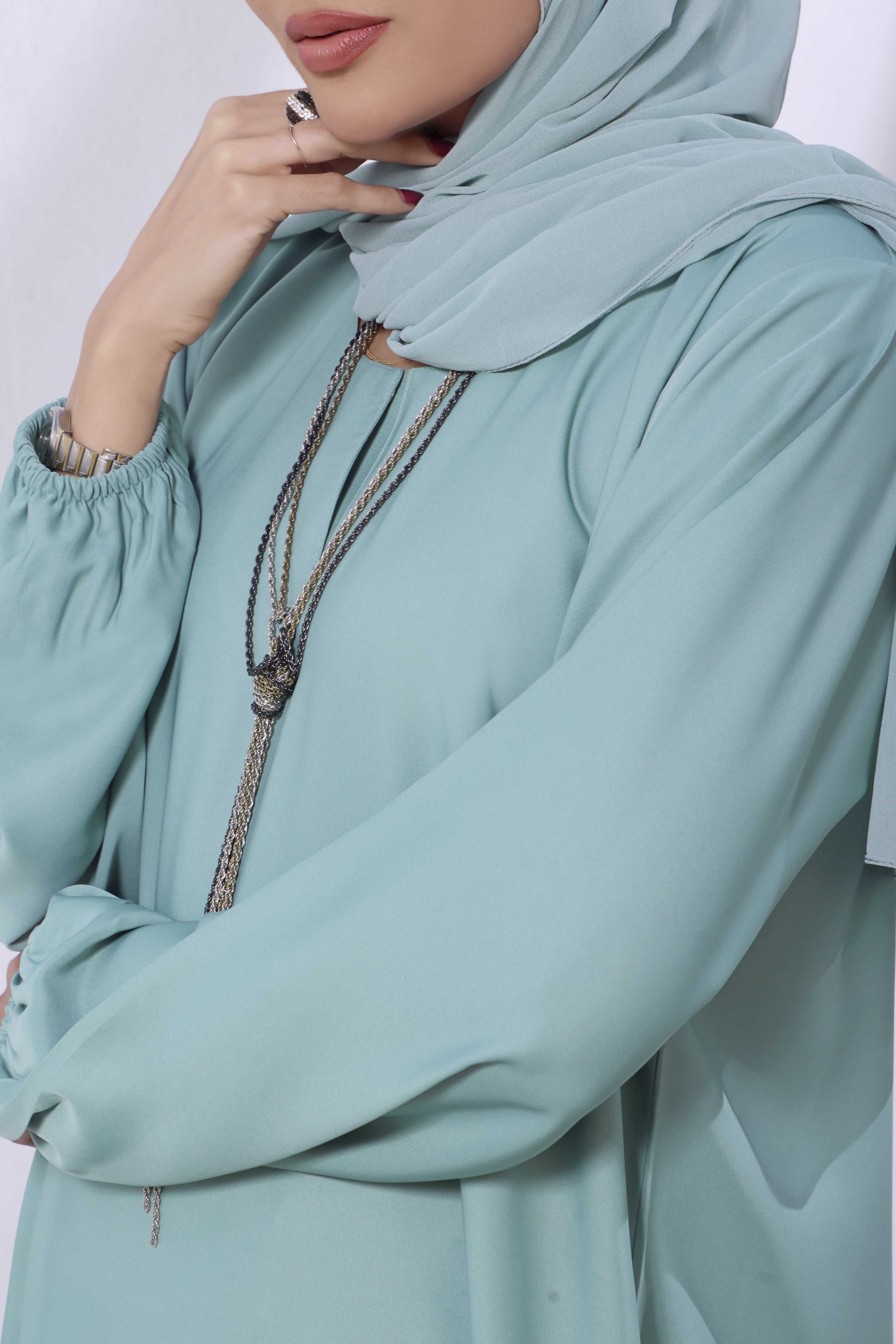 nidha Abaya in Powder blue