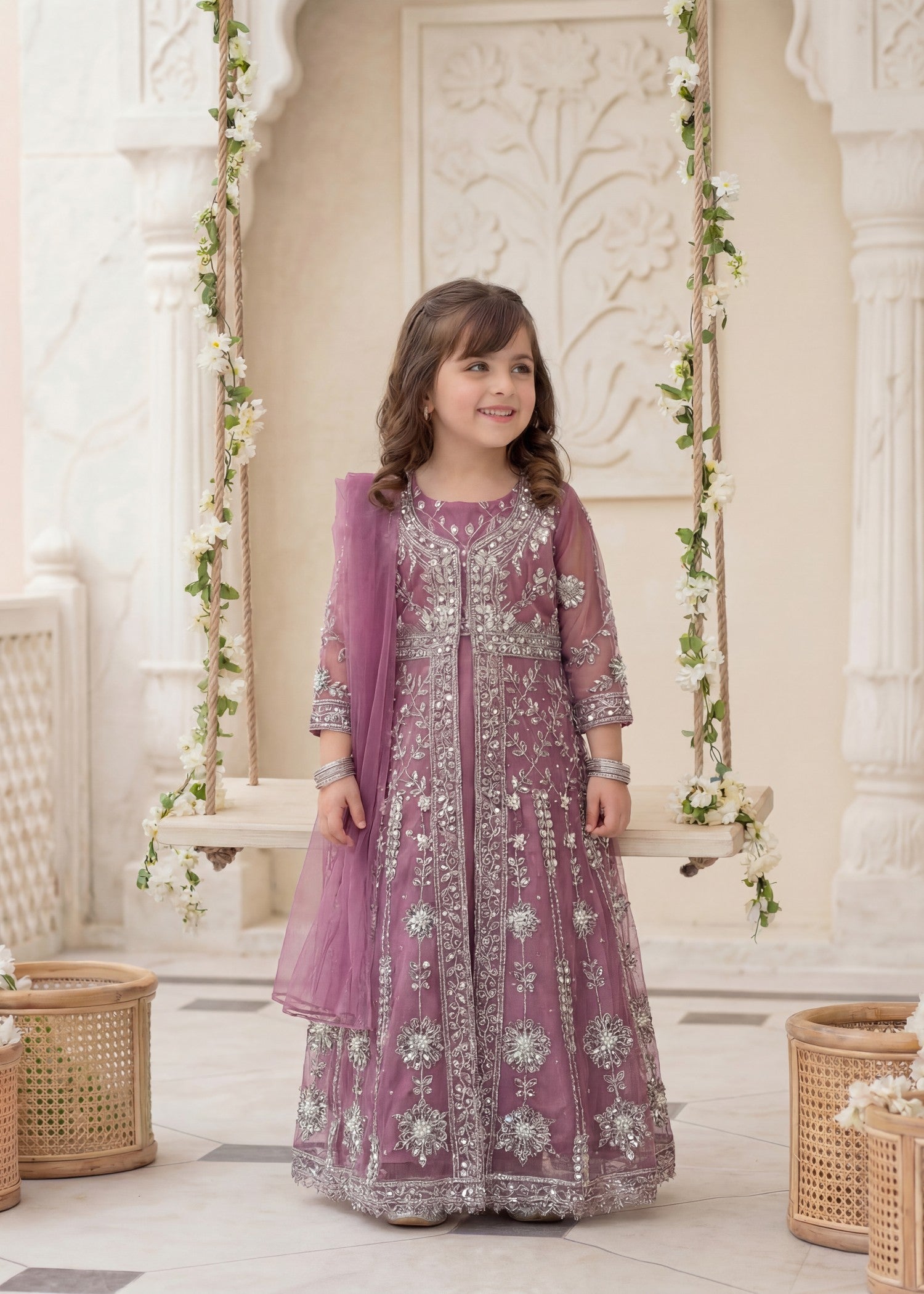 net Gown in Heathered lilac