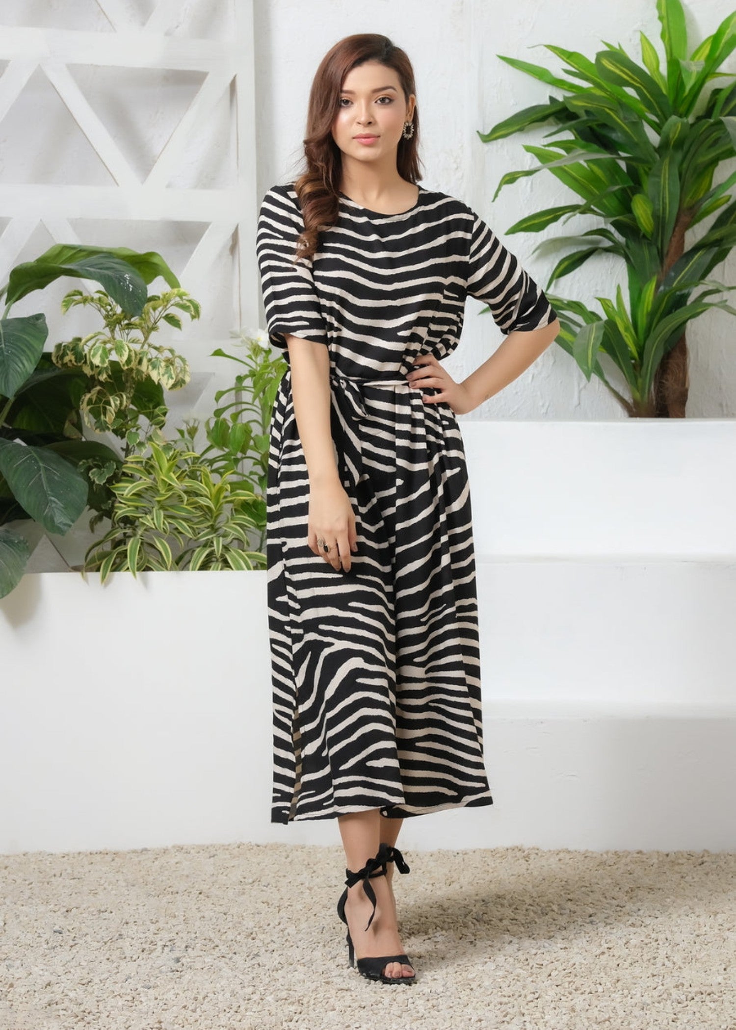boski Dress in Black, beige