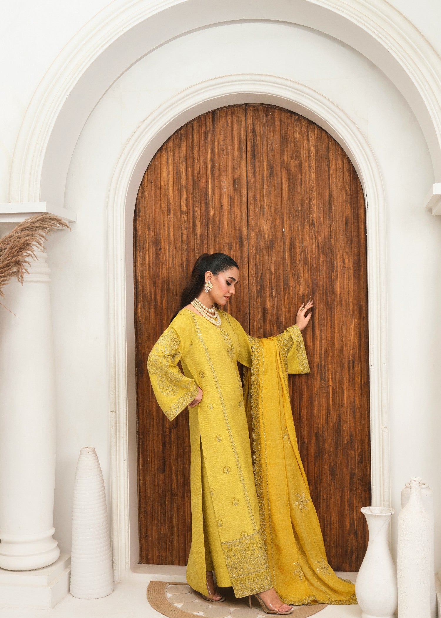 raw silk Kurta Set in Dijon