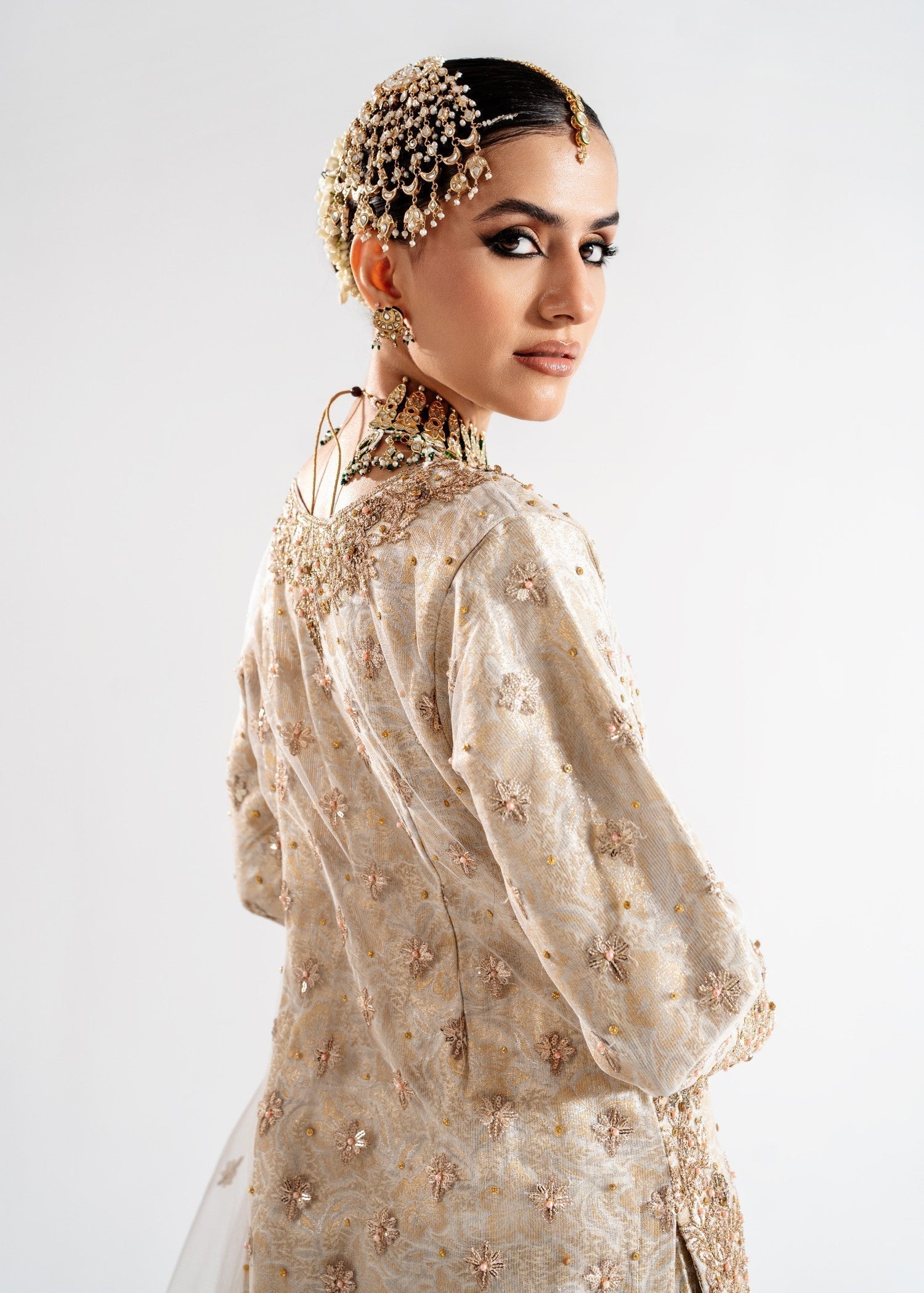 net Gharara in Beige