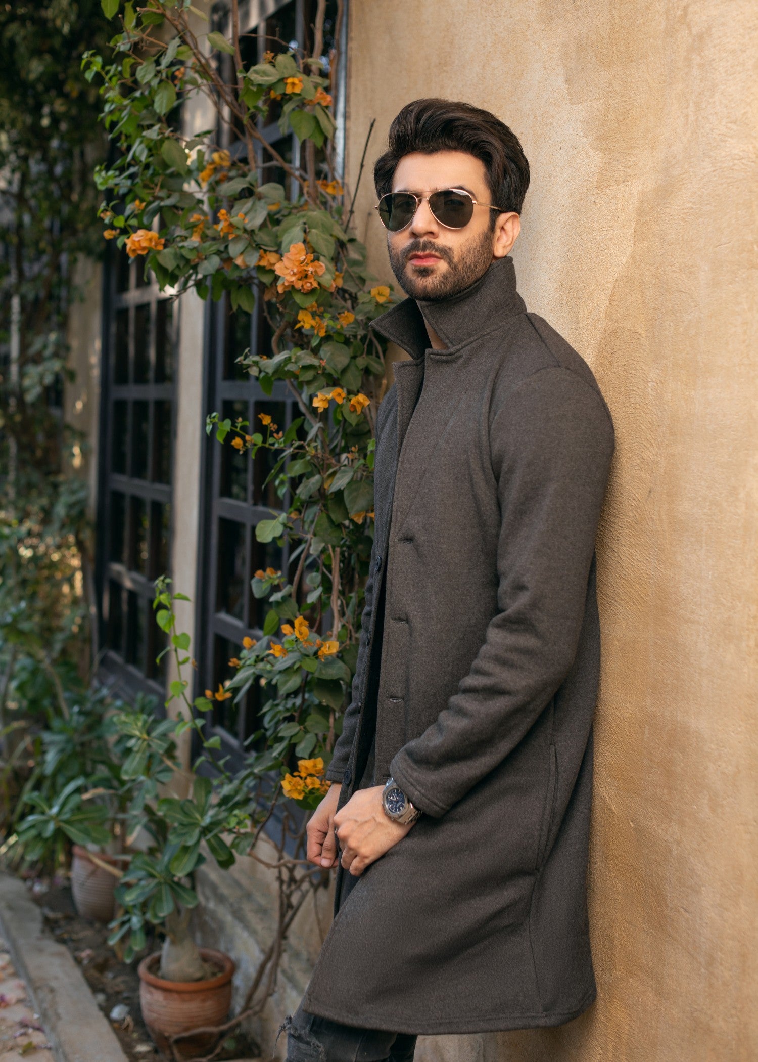 fleece Coat in Charcoal