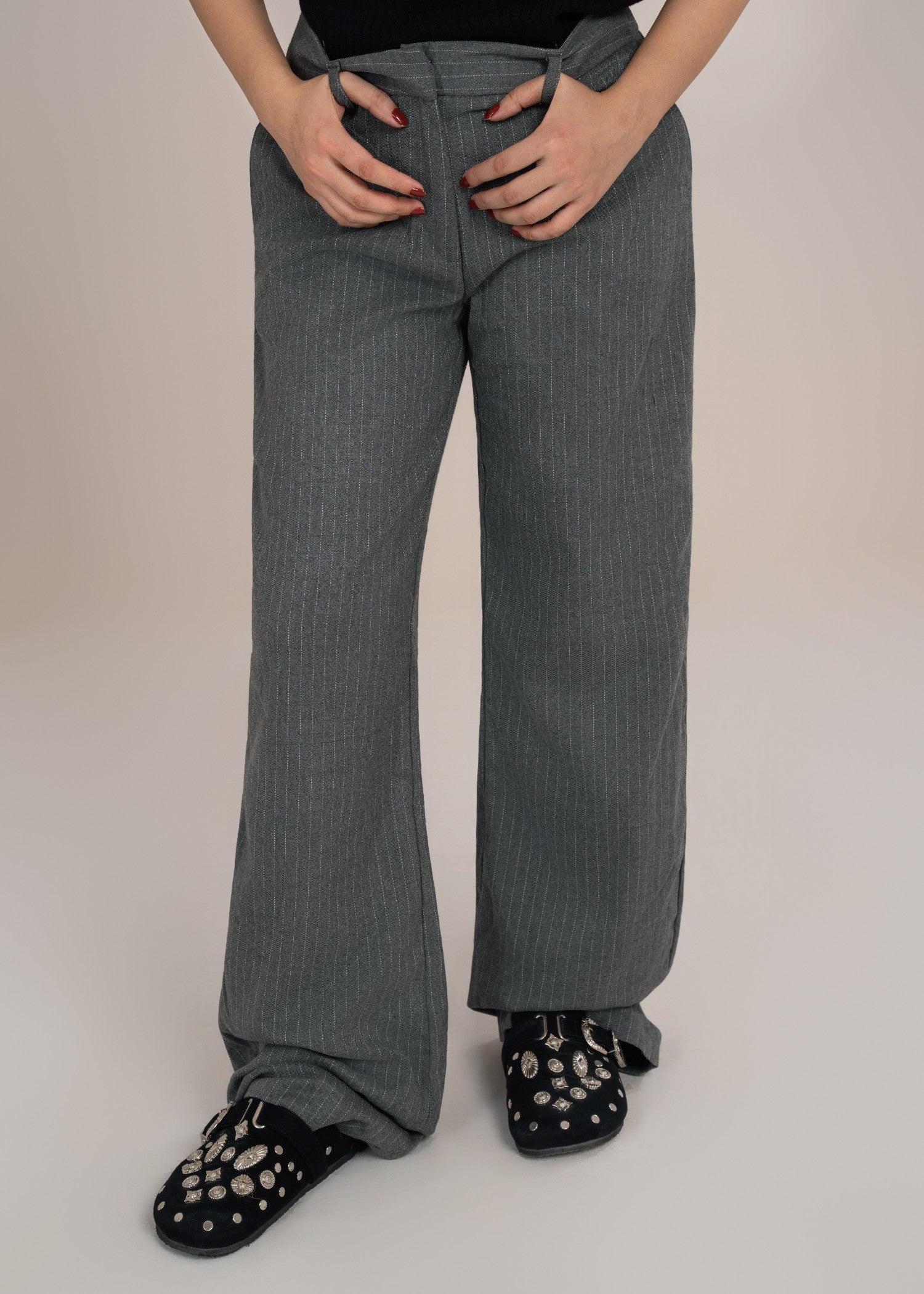linen Pants in Grey