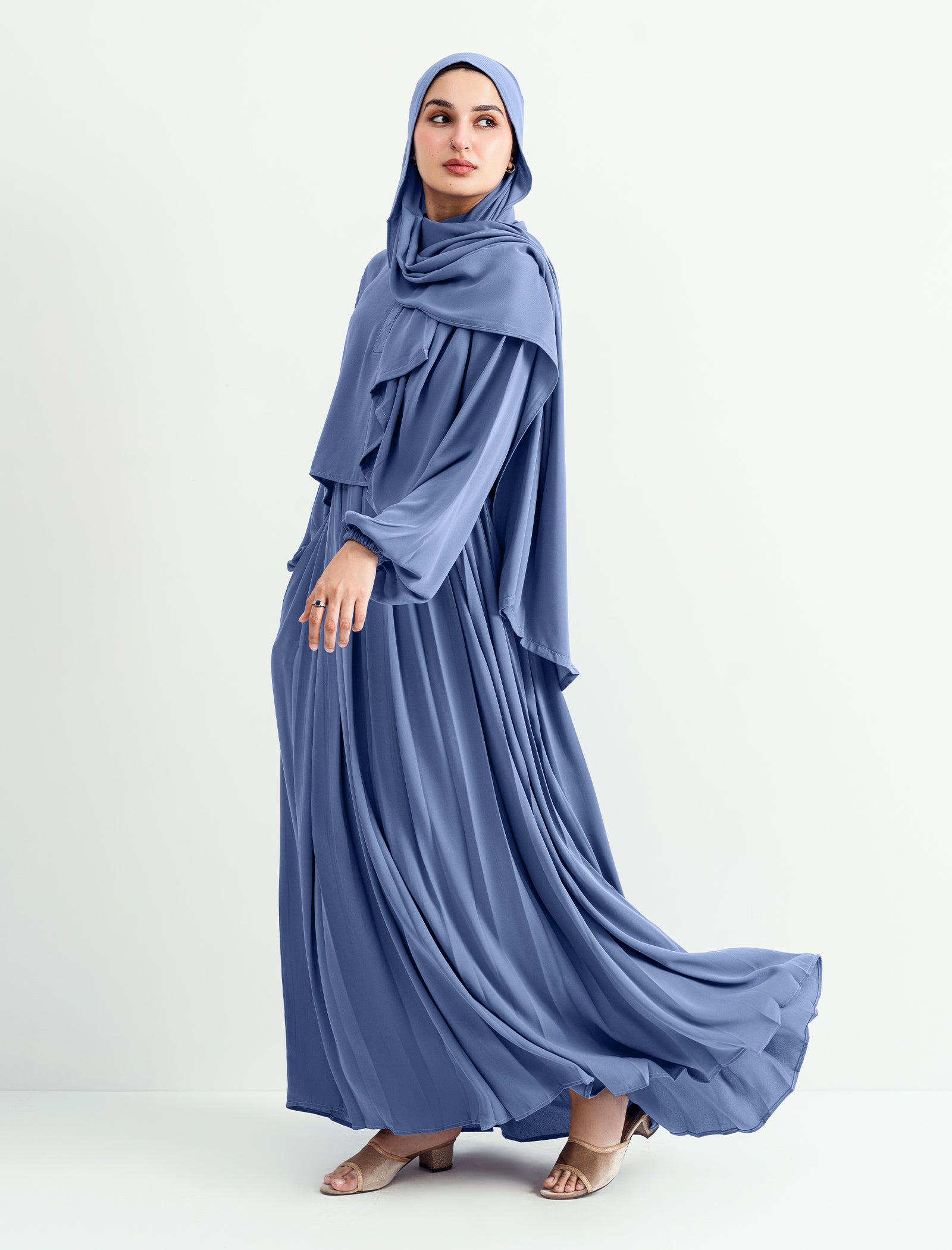 khaddar Abaya in Light blue
