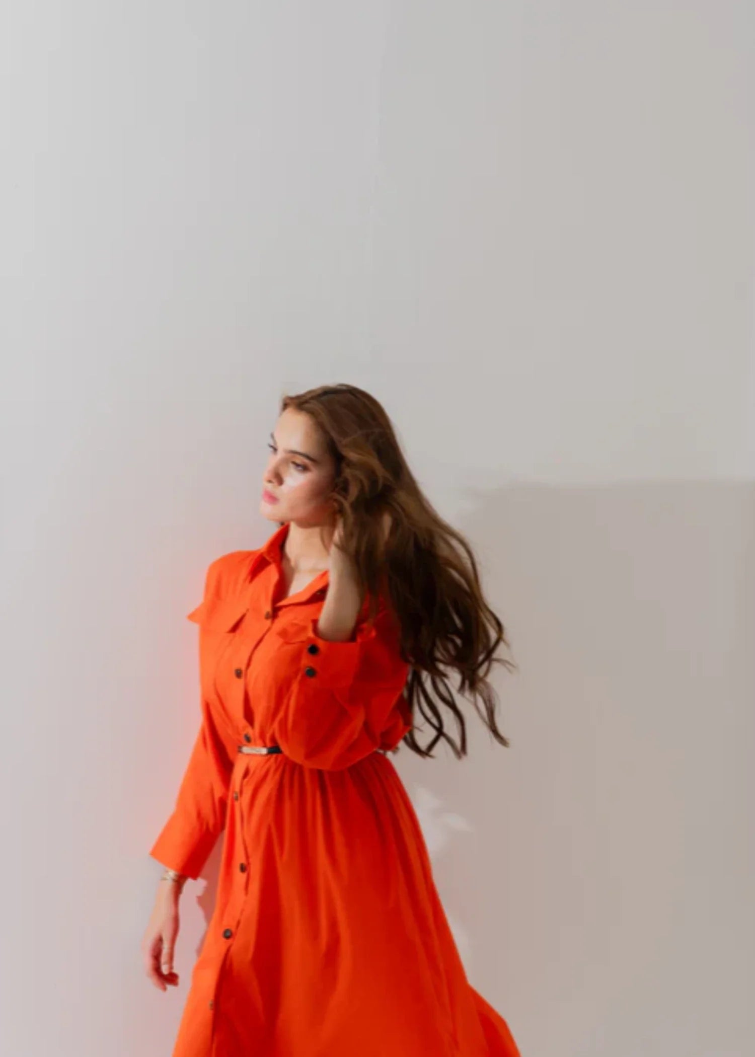cotton Dress in Orange
