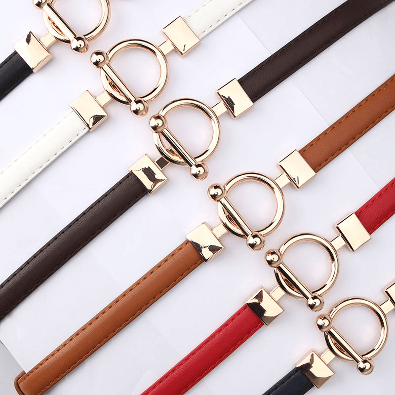 Fashion Women'S Coat Decorated Leather Belt