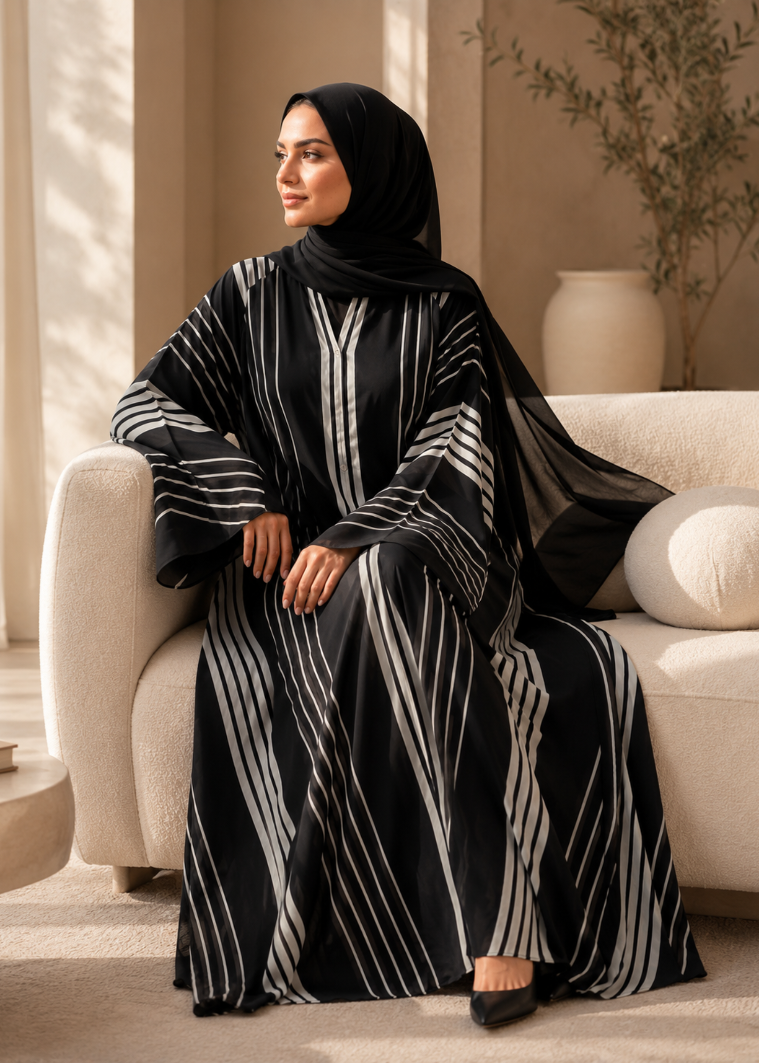 lawn Abaya in Black