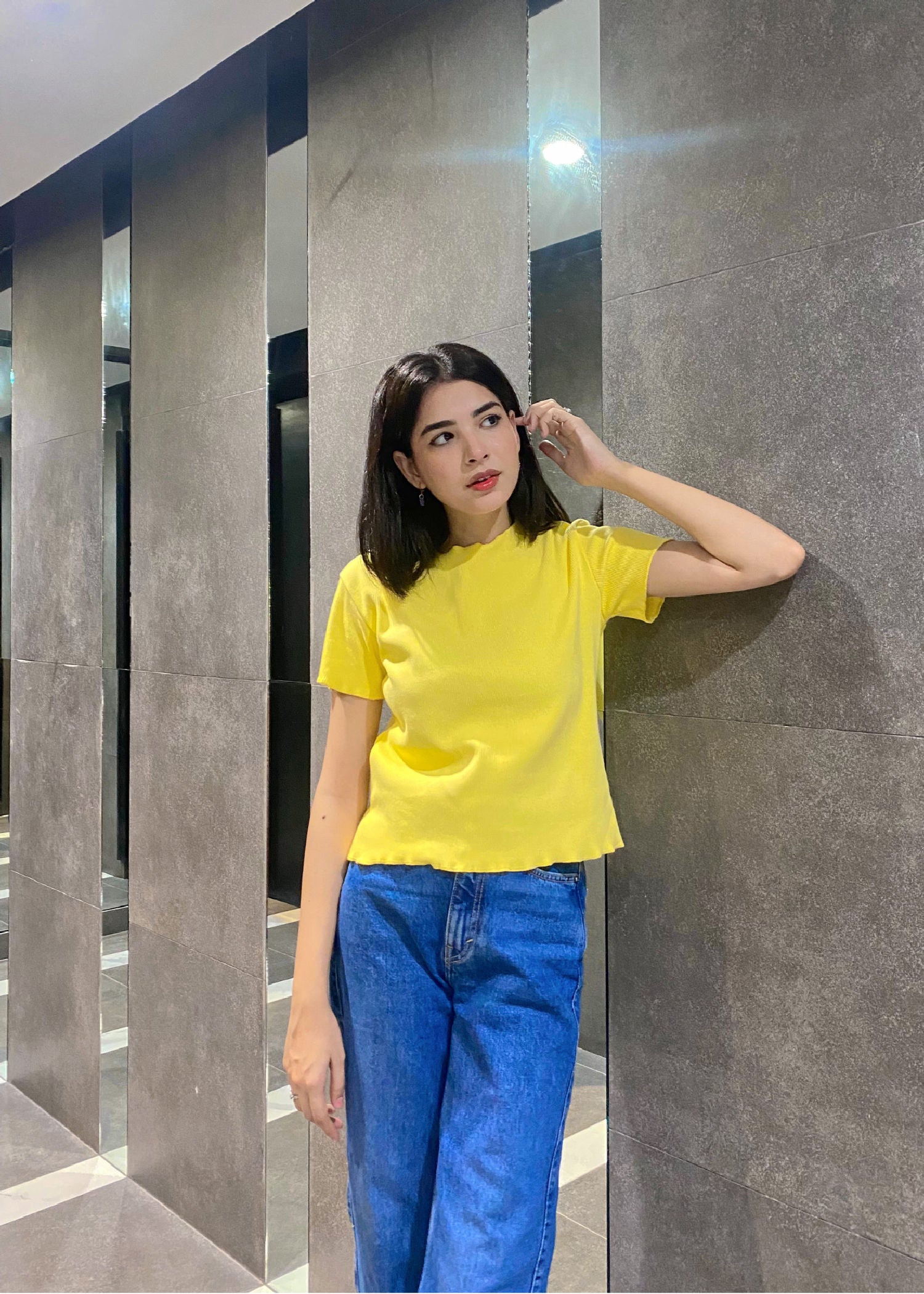 cotton Blouse in Yellow