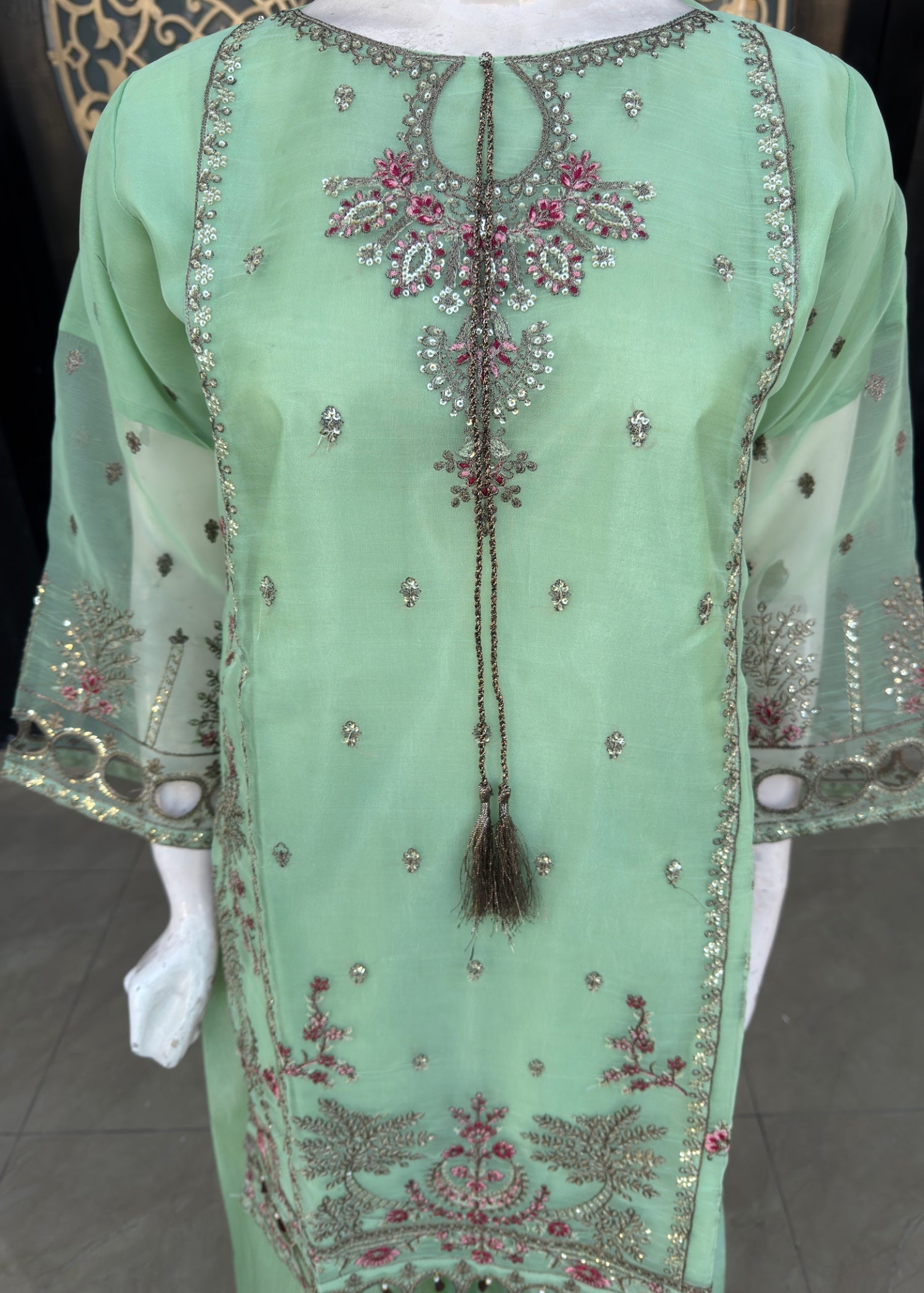 organza Sharara in Green