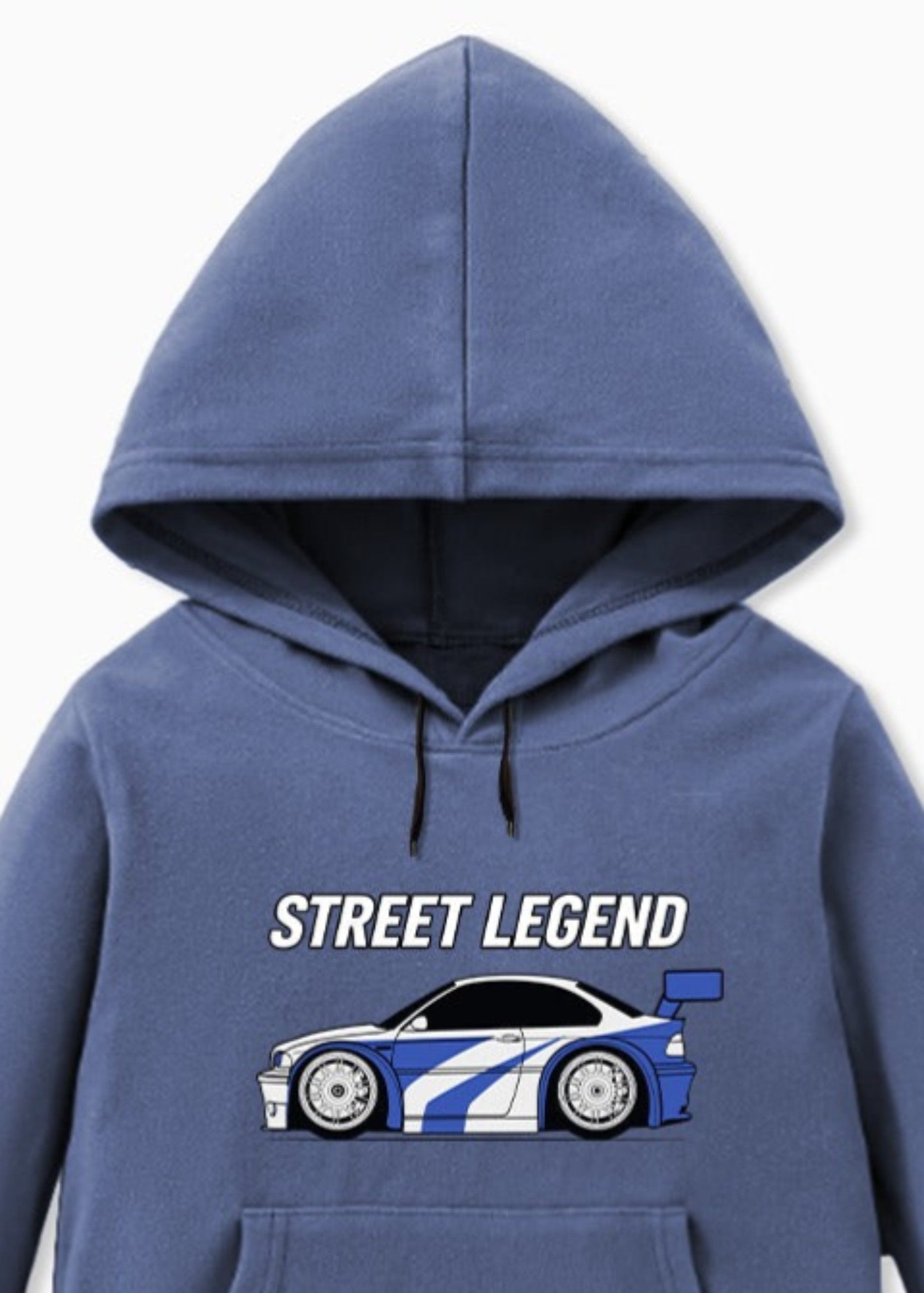 fleece Hoodie in Steel blue