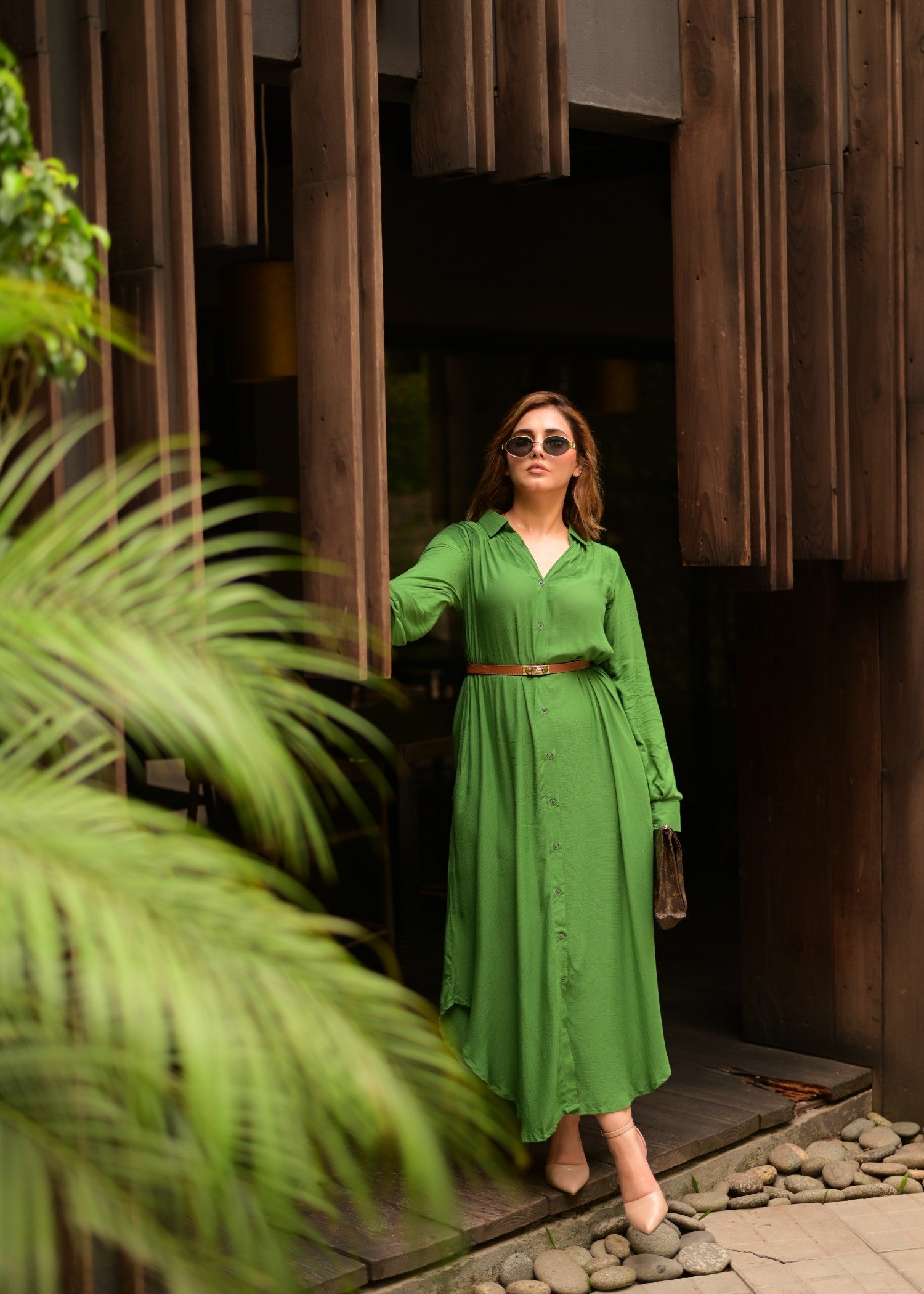 linen Dress in Green