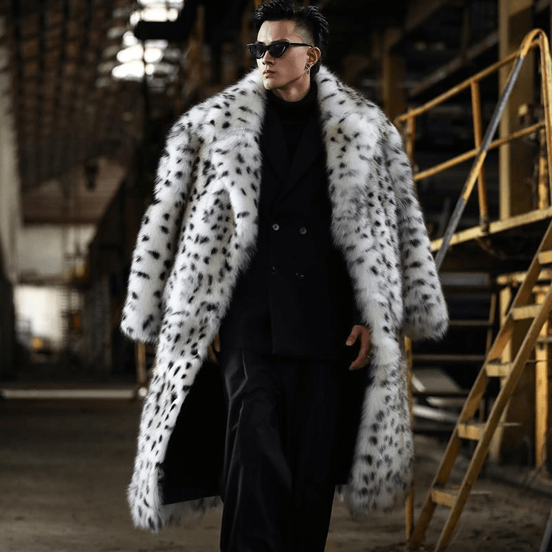 Men'S Fur Coat Imitated Fox Fur Long Coat