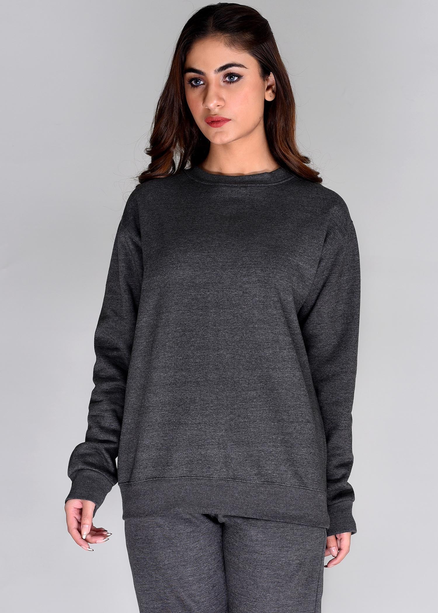 fleece Sweatshirt in Charcoal