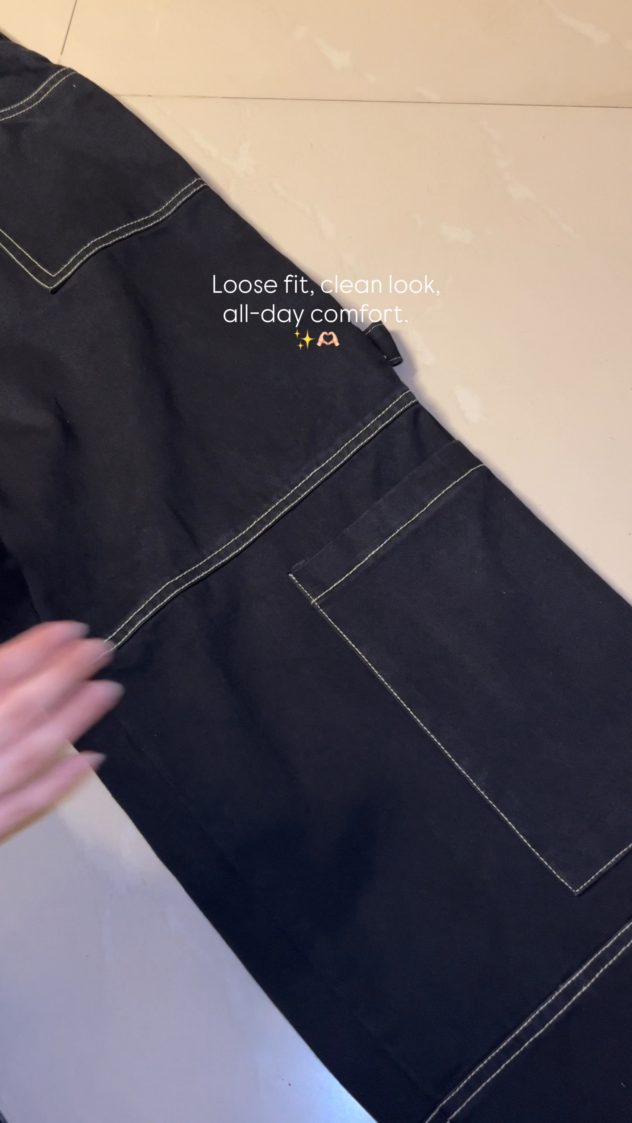 twill cotton Trousers in Black by Decuir