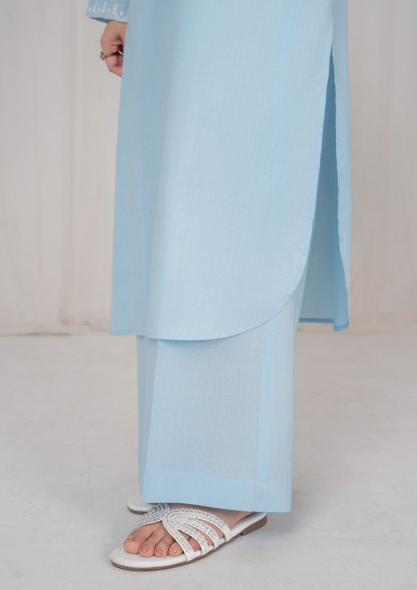 lawn Kurta Set in Ice blue