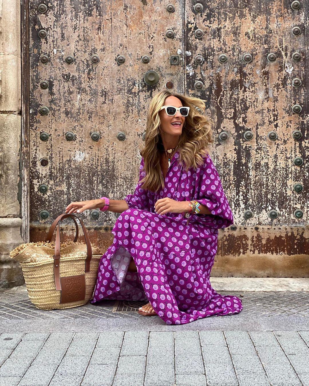 Elegant Ladies Casual Loose V-Neck Half Sleeve Maxi Dress