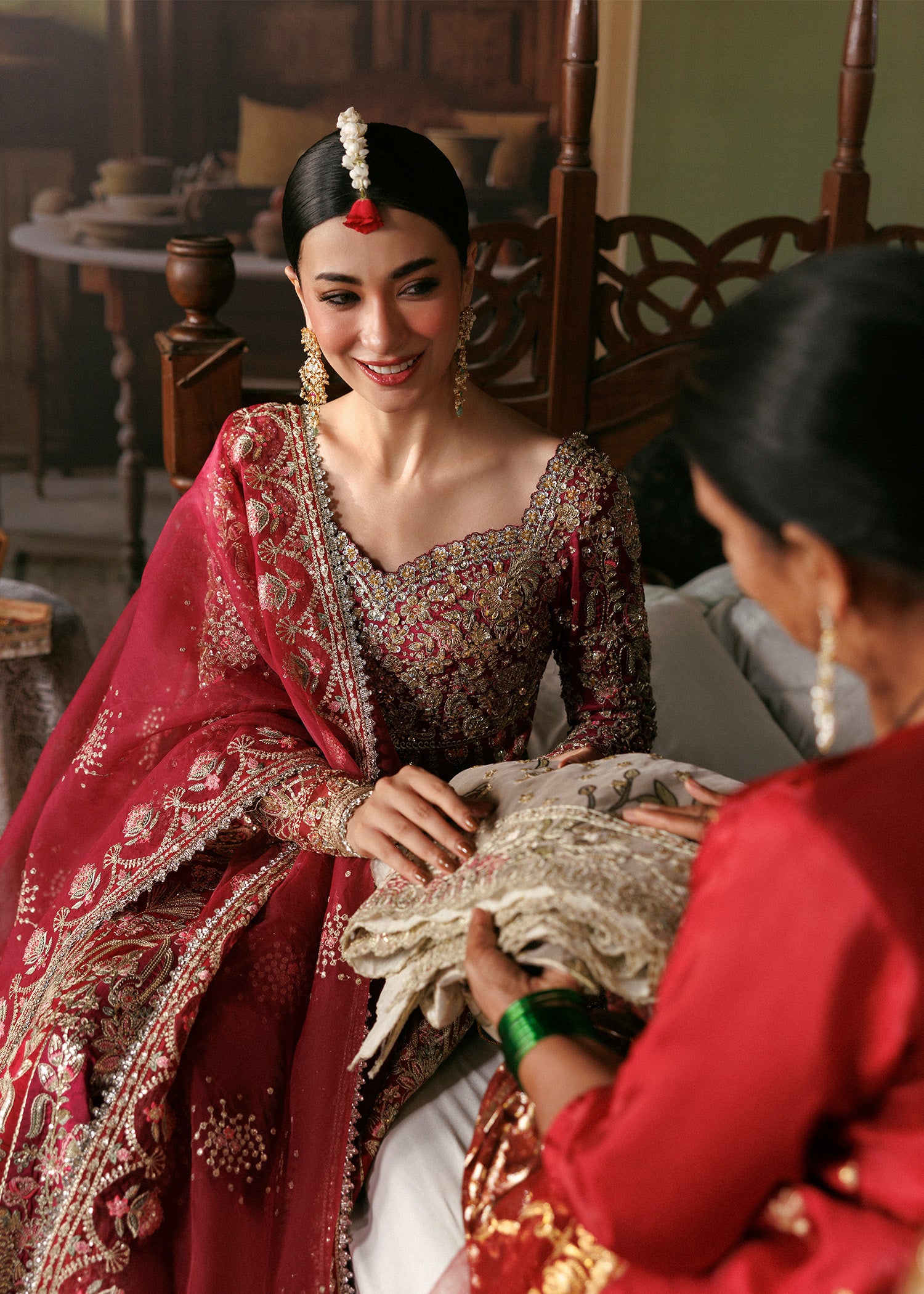 raw silk Unstitched in Blood red