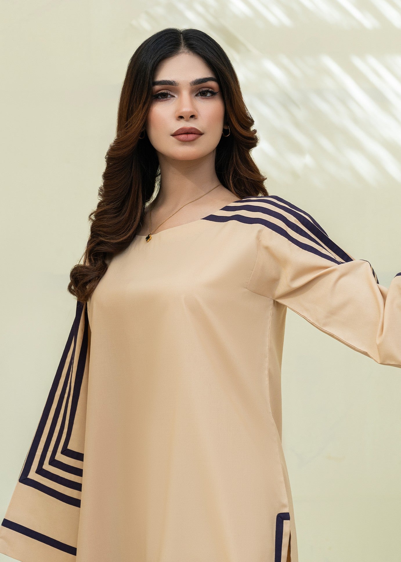 wash & wear Kurta Set in Apricot orange
