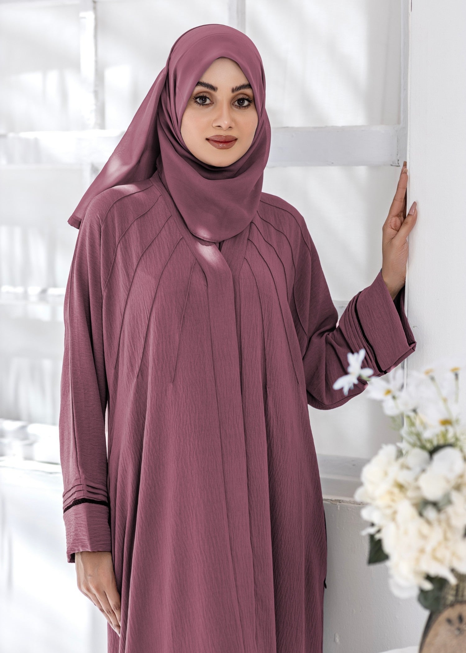 georgette Abaya in Plum