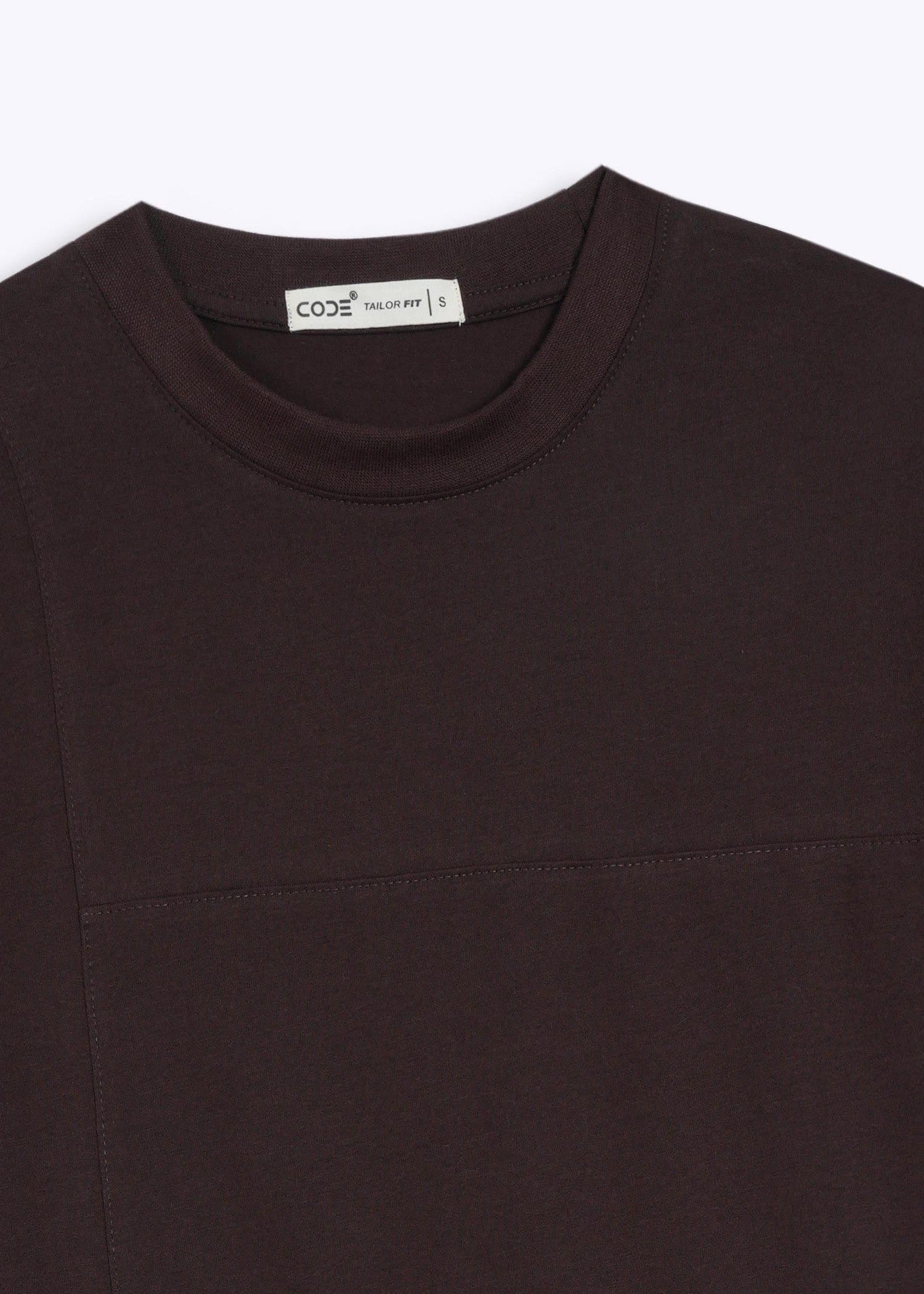 cotton T Shirt in Dark brown by Code