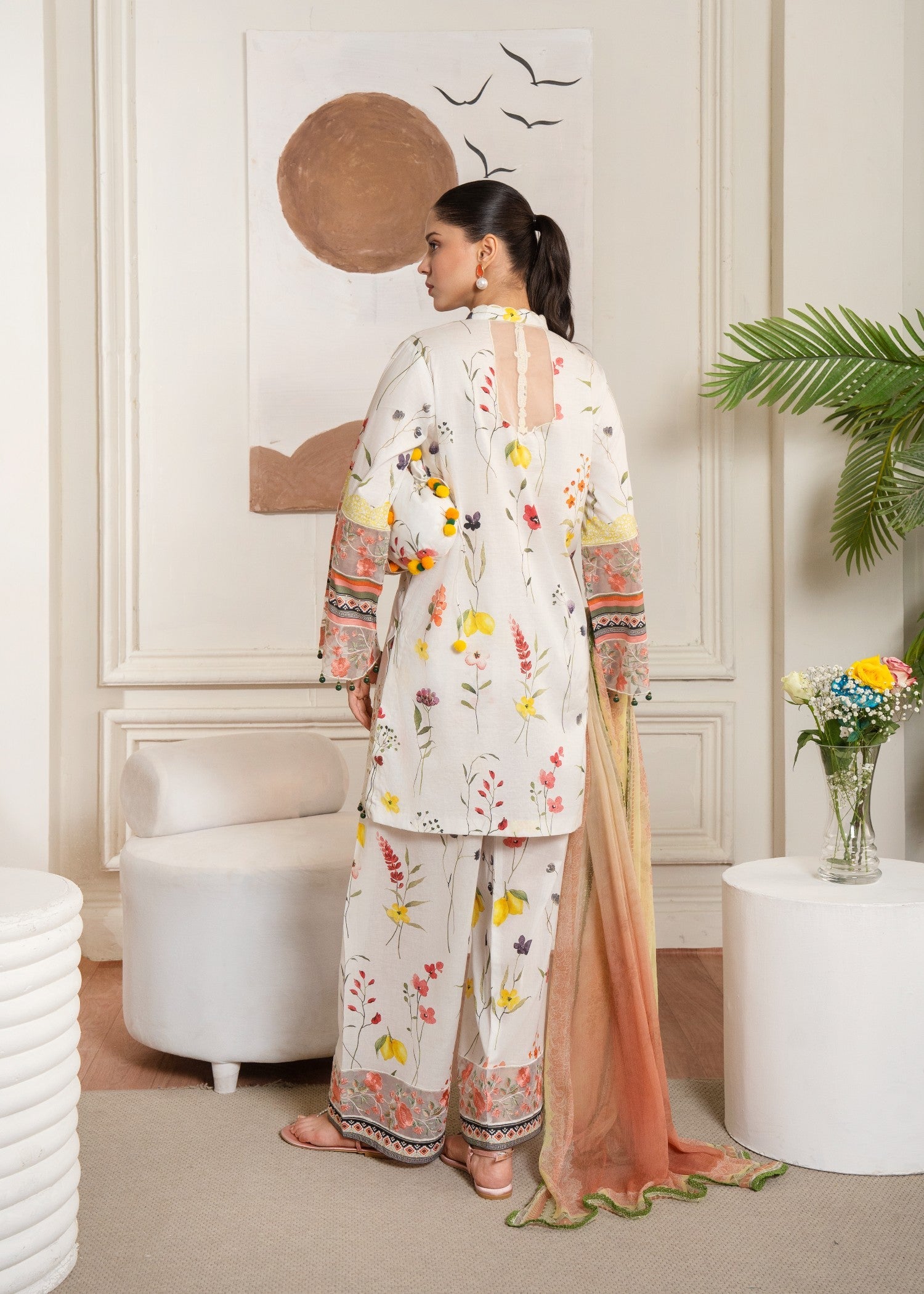 lawn Kurta Set in Milk