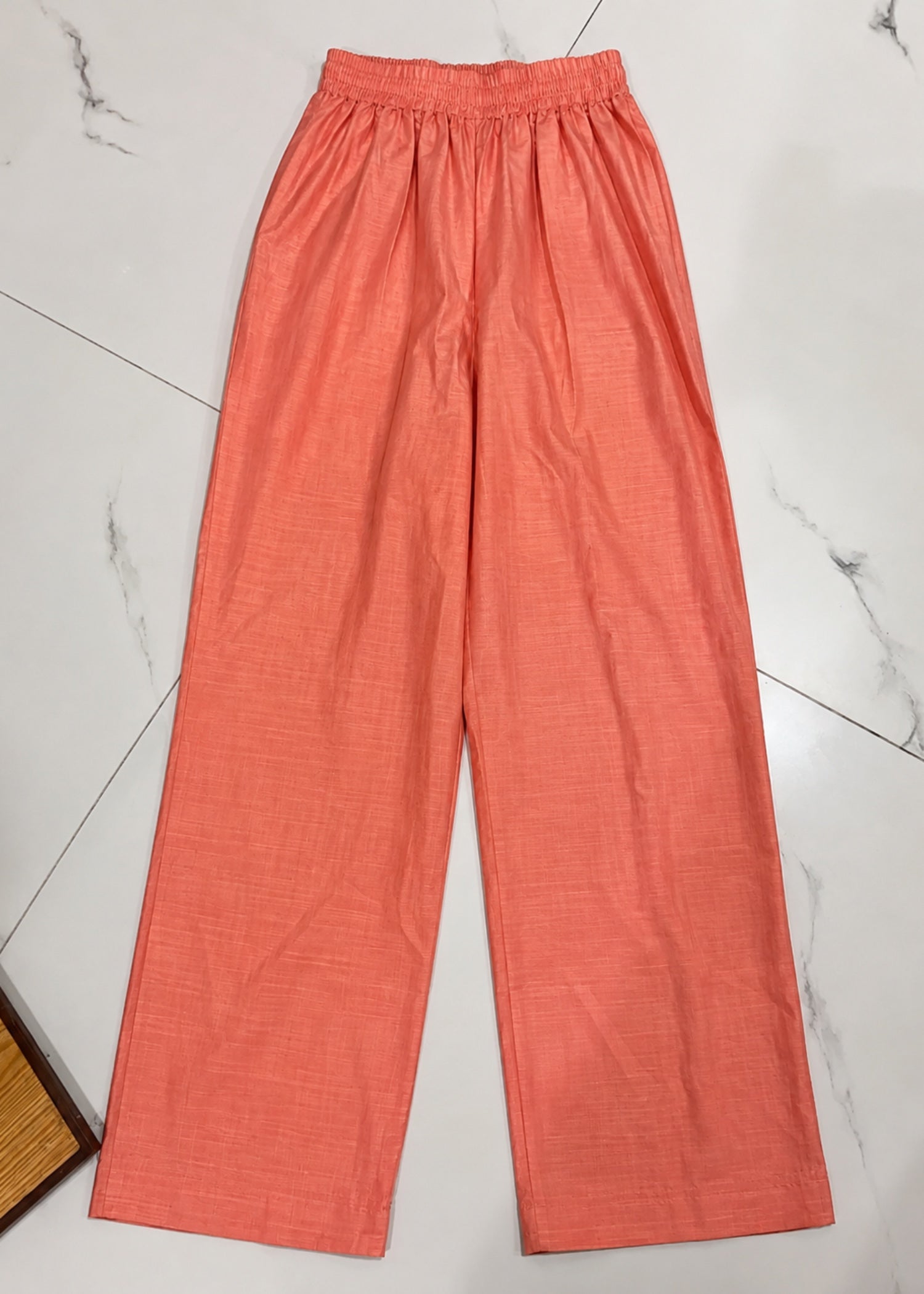 textured lawn Kurta Set in Coral orange
