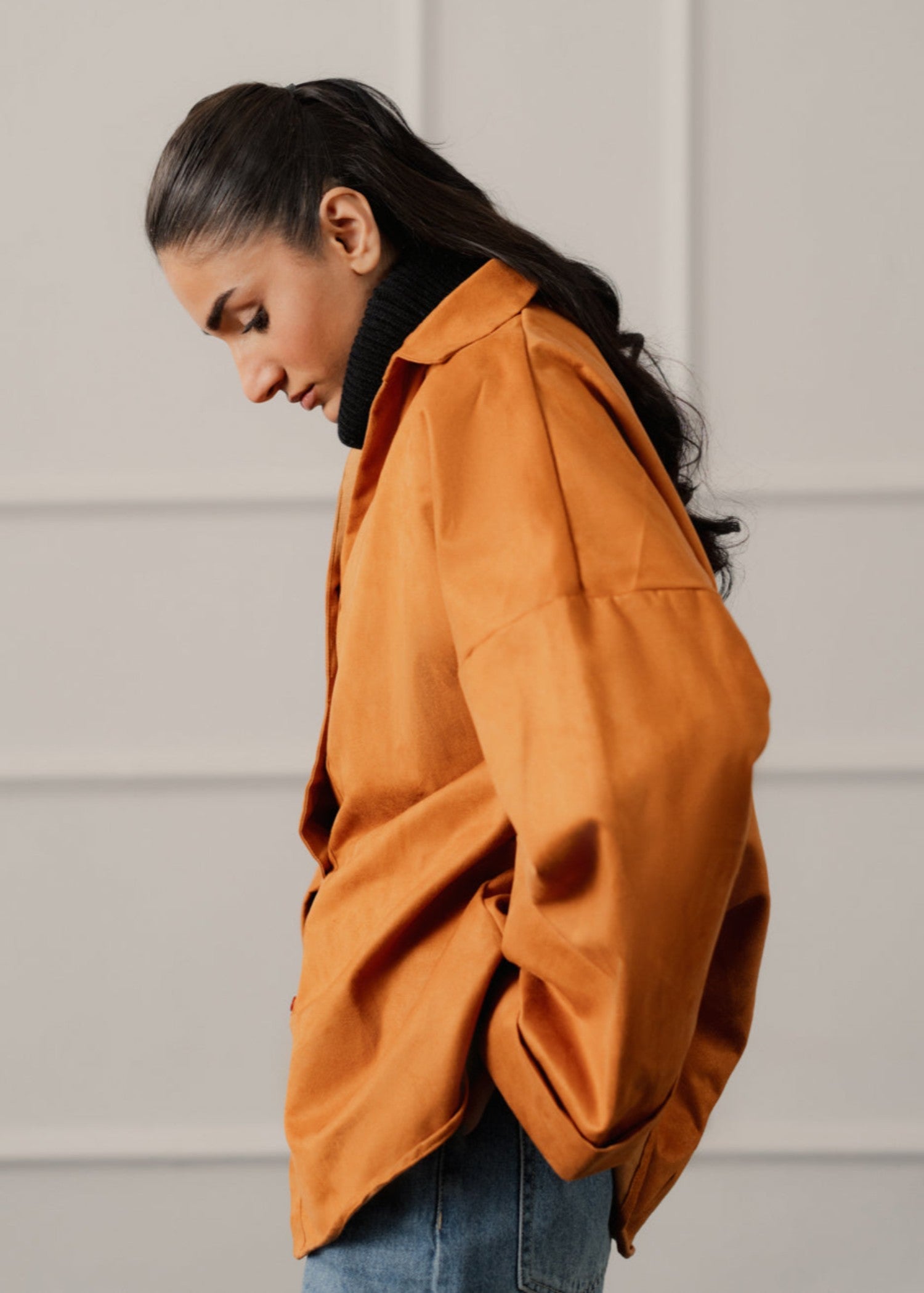 polyester Top in Rust orange