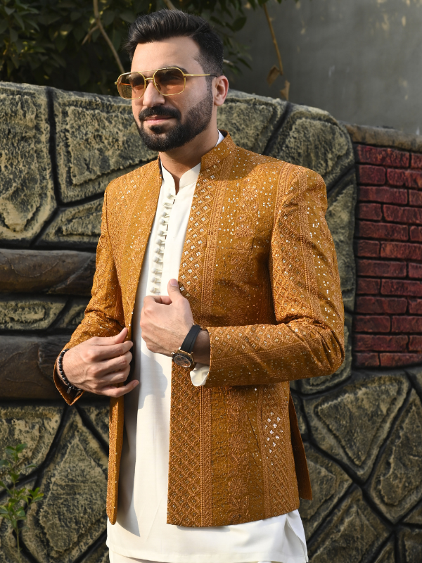 masuri Prince Coat in Gold by HK Fashion